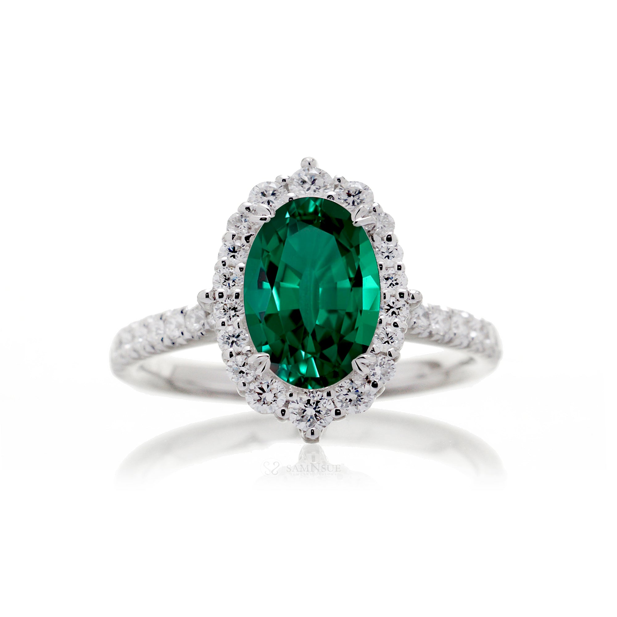 Green Emerald Engagement Rings