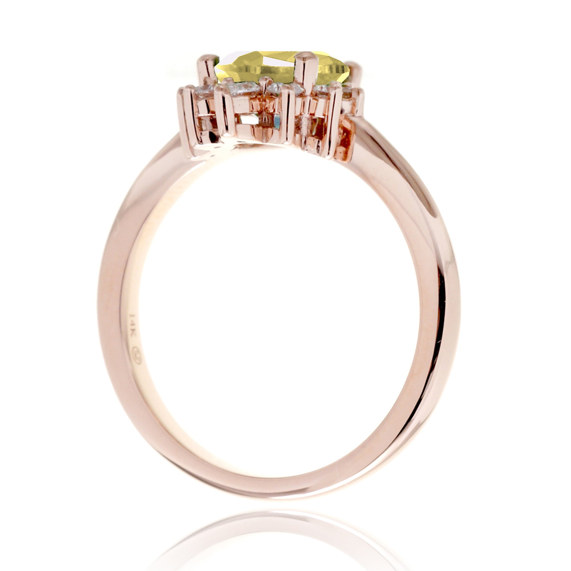 Yellow sapphire teardrop ring the Pacey  rose gold