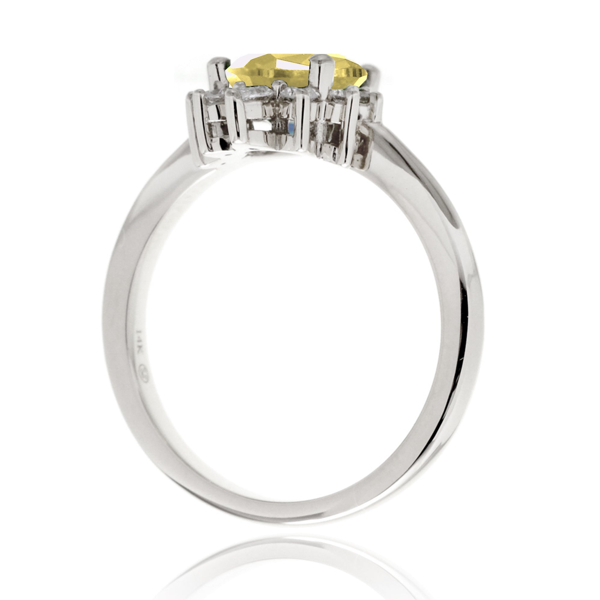 Yellow sapphire teardrop ring the Pacey  white gold