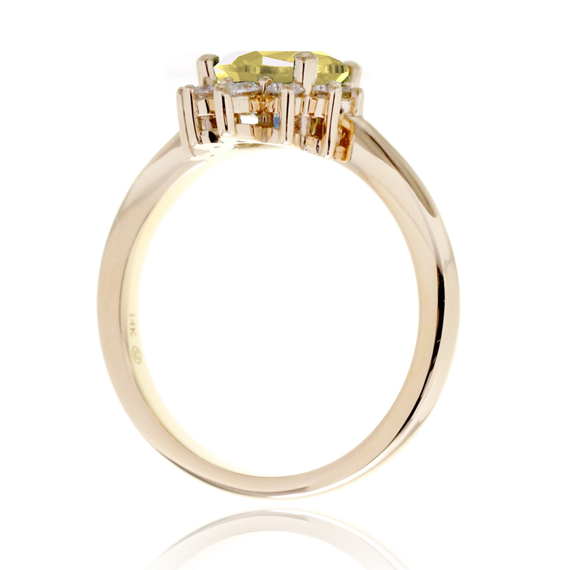 Yellow sapphire teardrop ring the Pacey  yellow gold