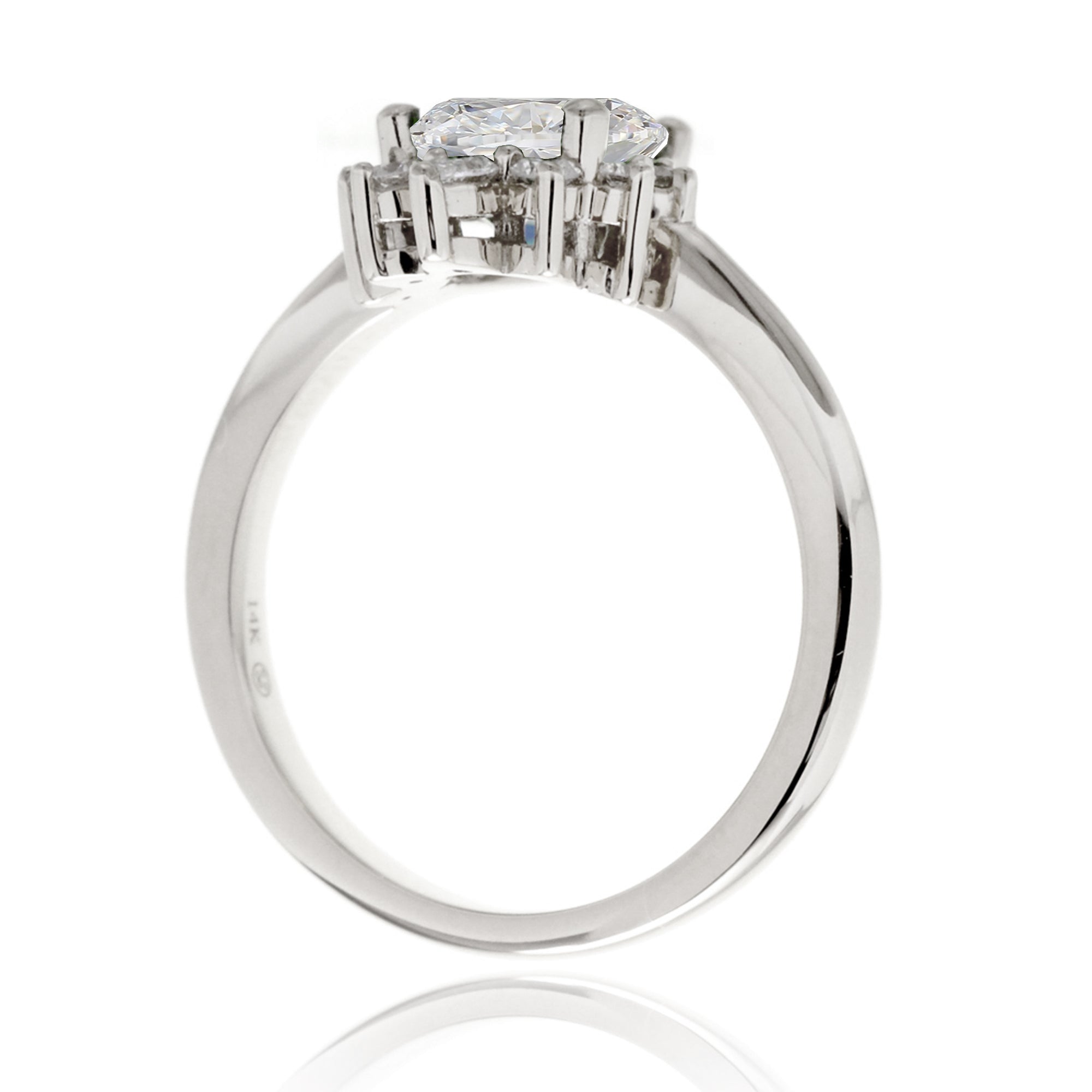 The Pacey Pear Moissanite & Diamond Ring