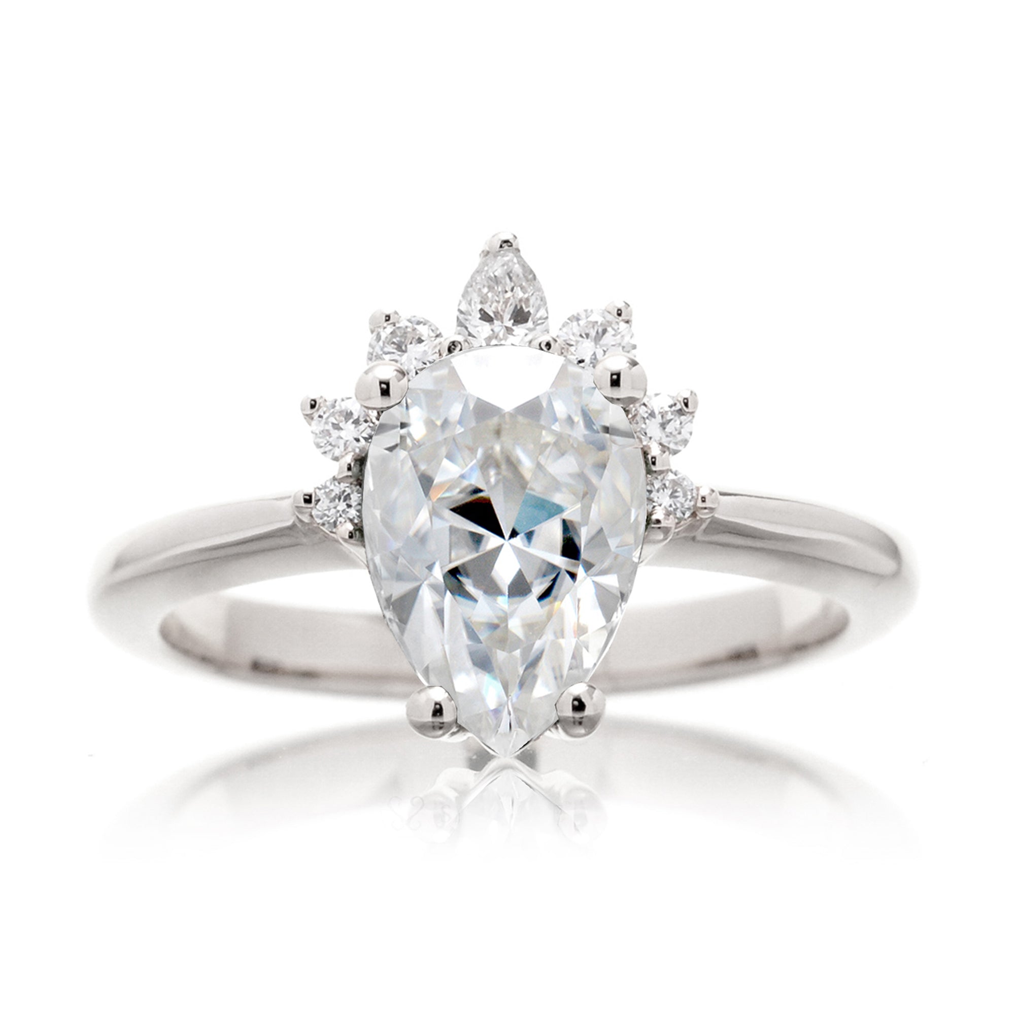 The Pacey Pear Moissanite & Diamond Ring