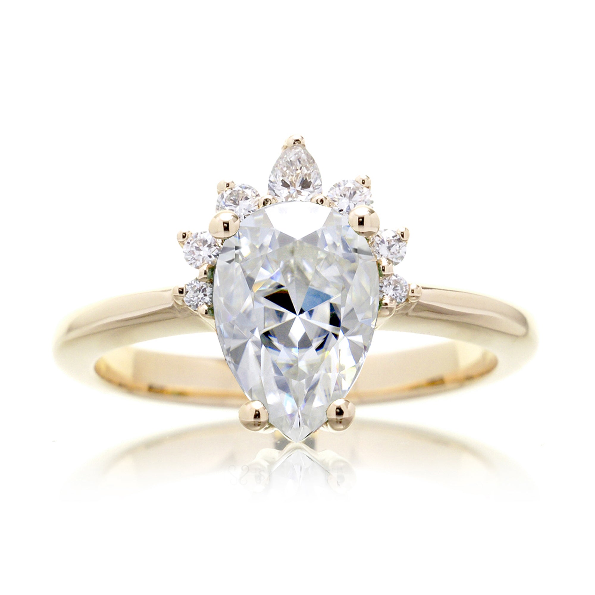 The Pacey Pear Moissanite & Diamond Ring