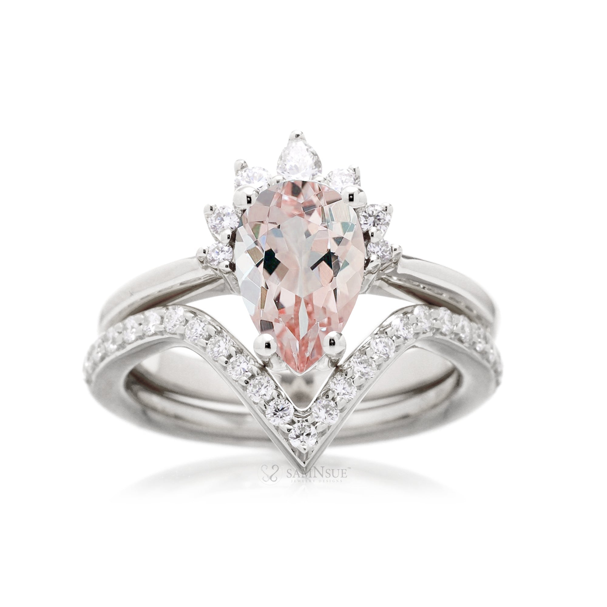 The Pacey Pear Morganite Ring