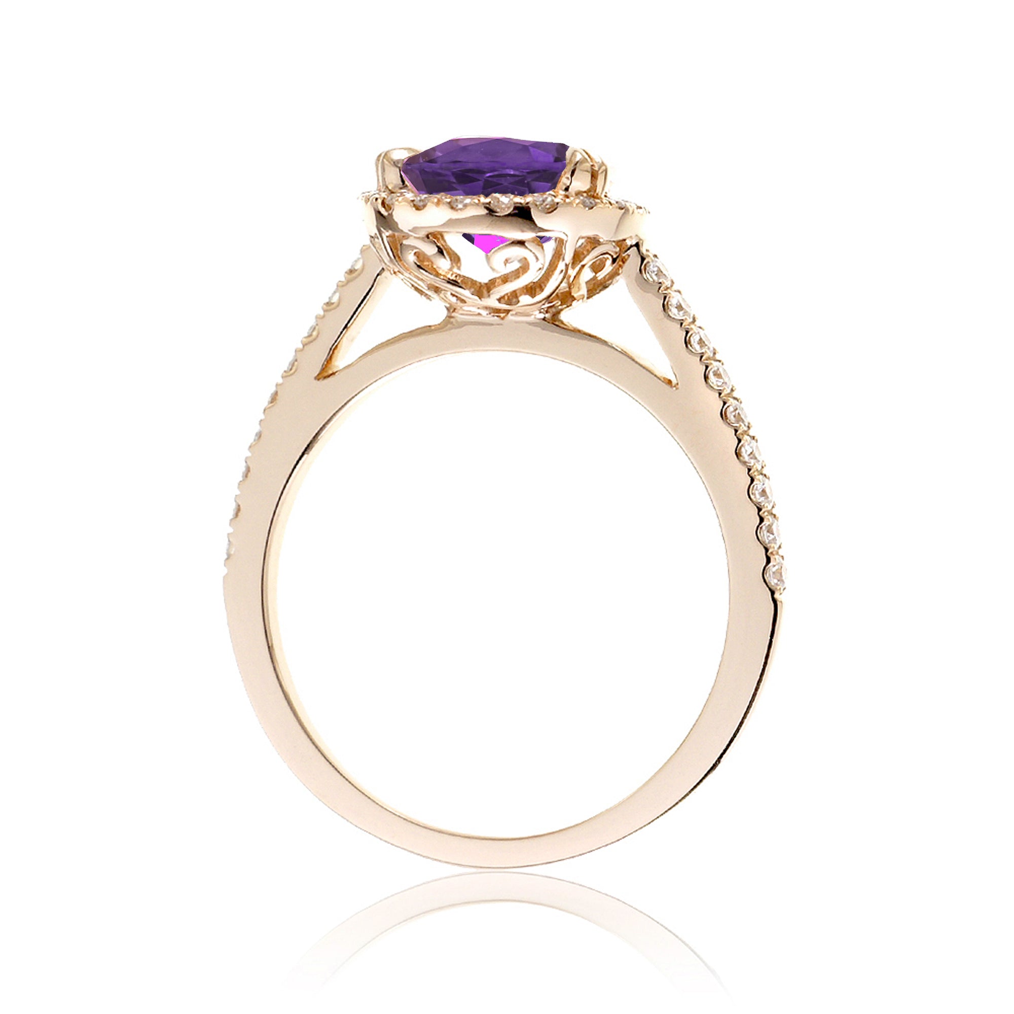 The Signature Pear Cut Purple Sapphire Ring (Amethyst)