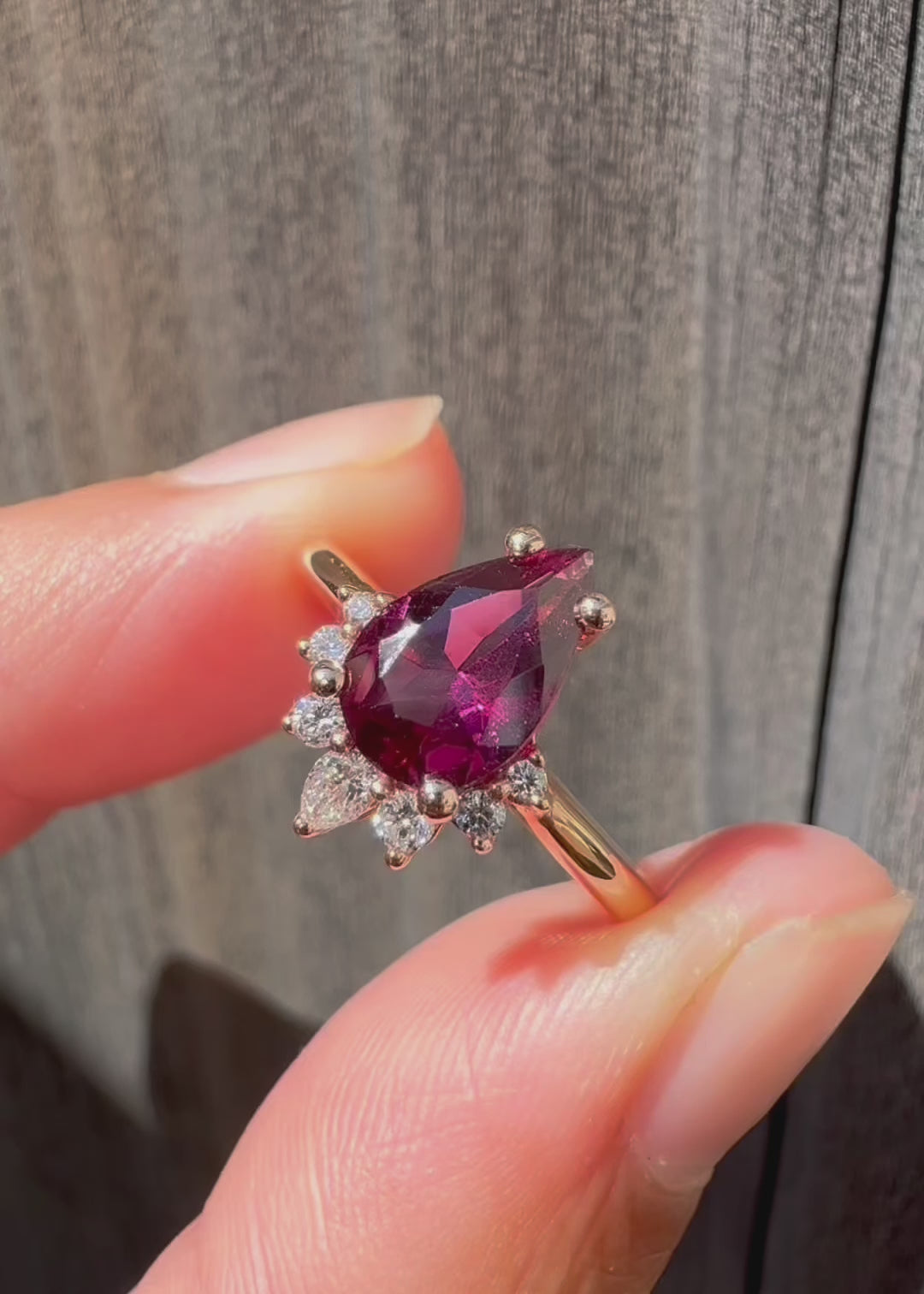 Meira T 14K Rose Gold top Rhodolite Ring