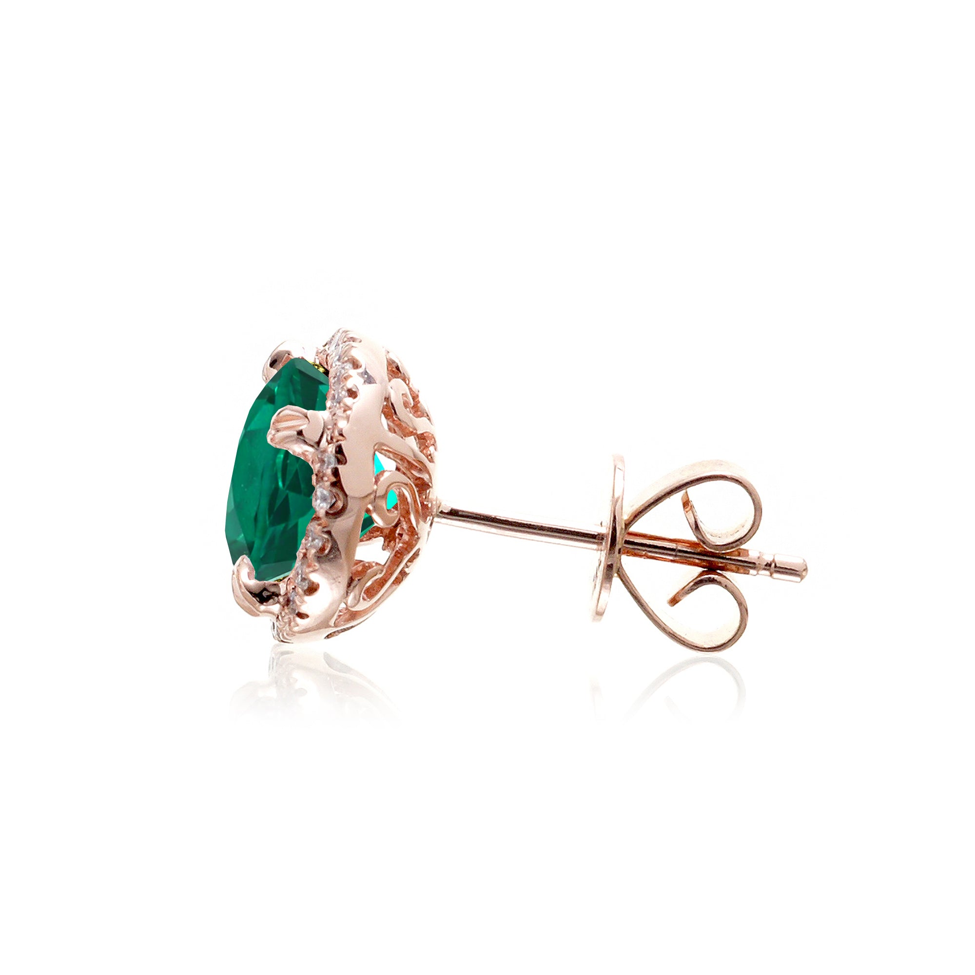 The Signature Round Emerald Stud Earrings