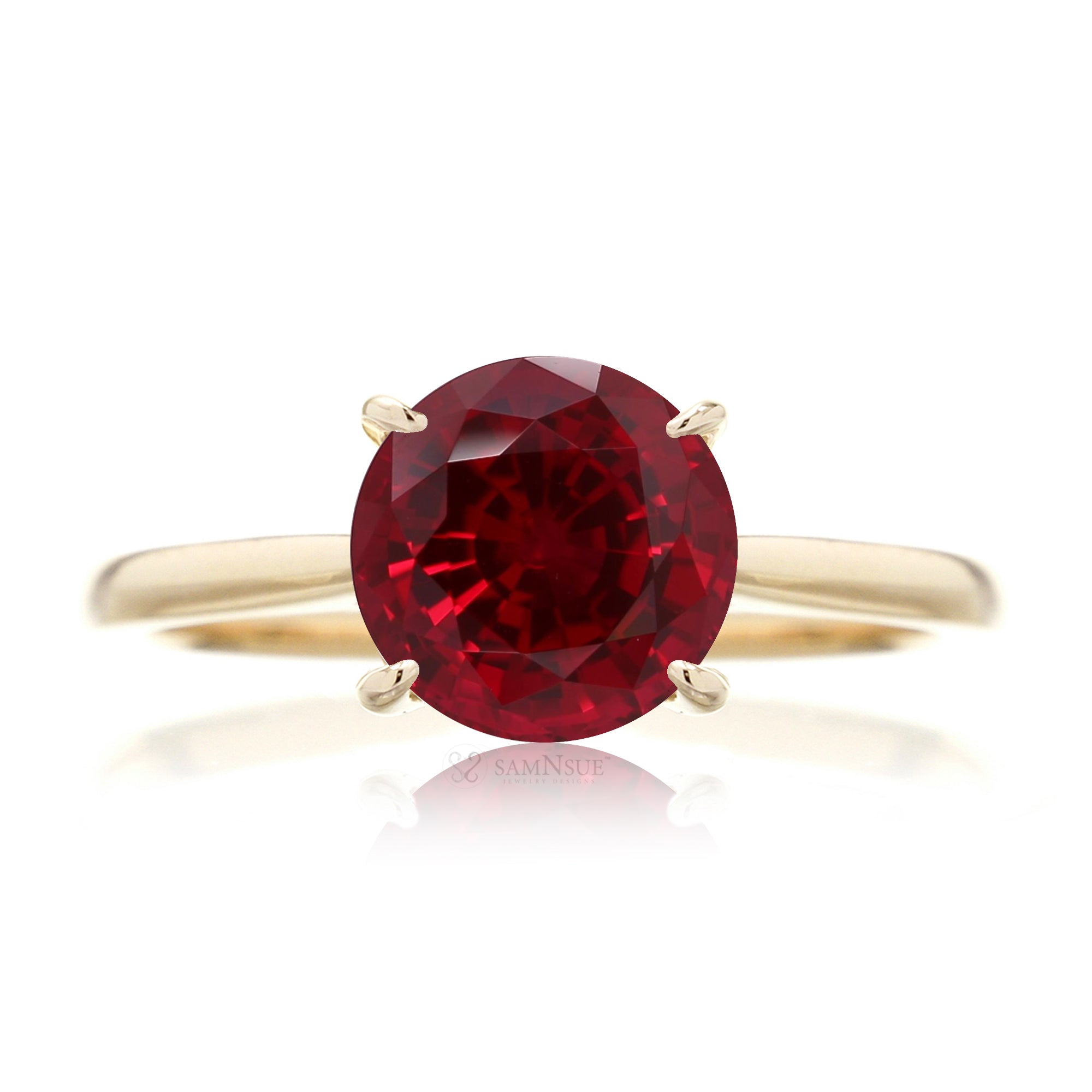 The Emily Round Ruby Ring (Lab-Grown)