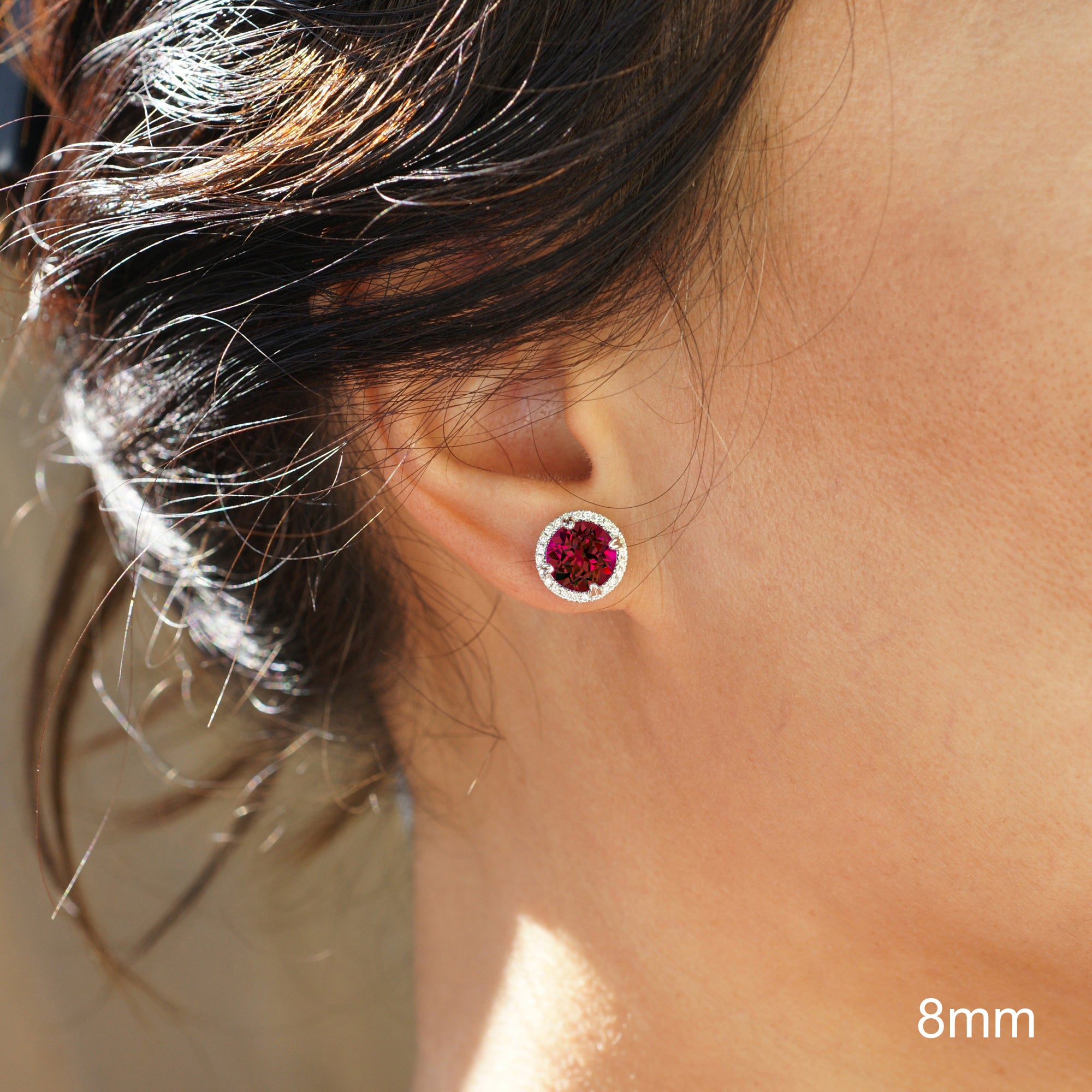 Ruby stud earrings outlets