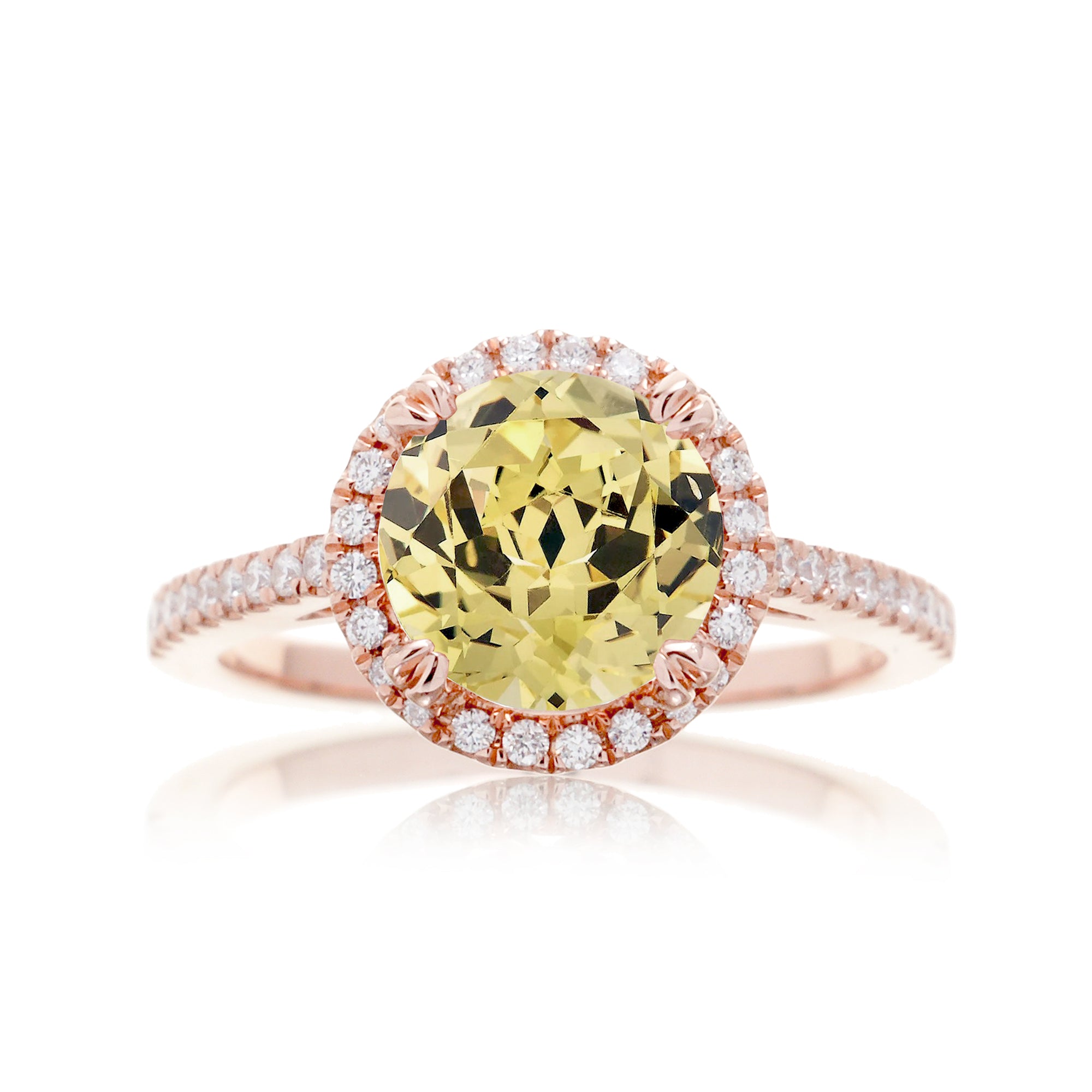 Round yellow sapphire ring the signature rose gold