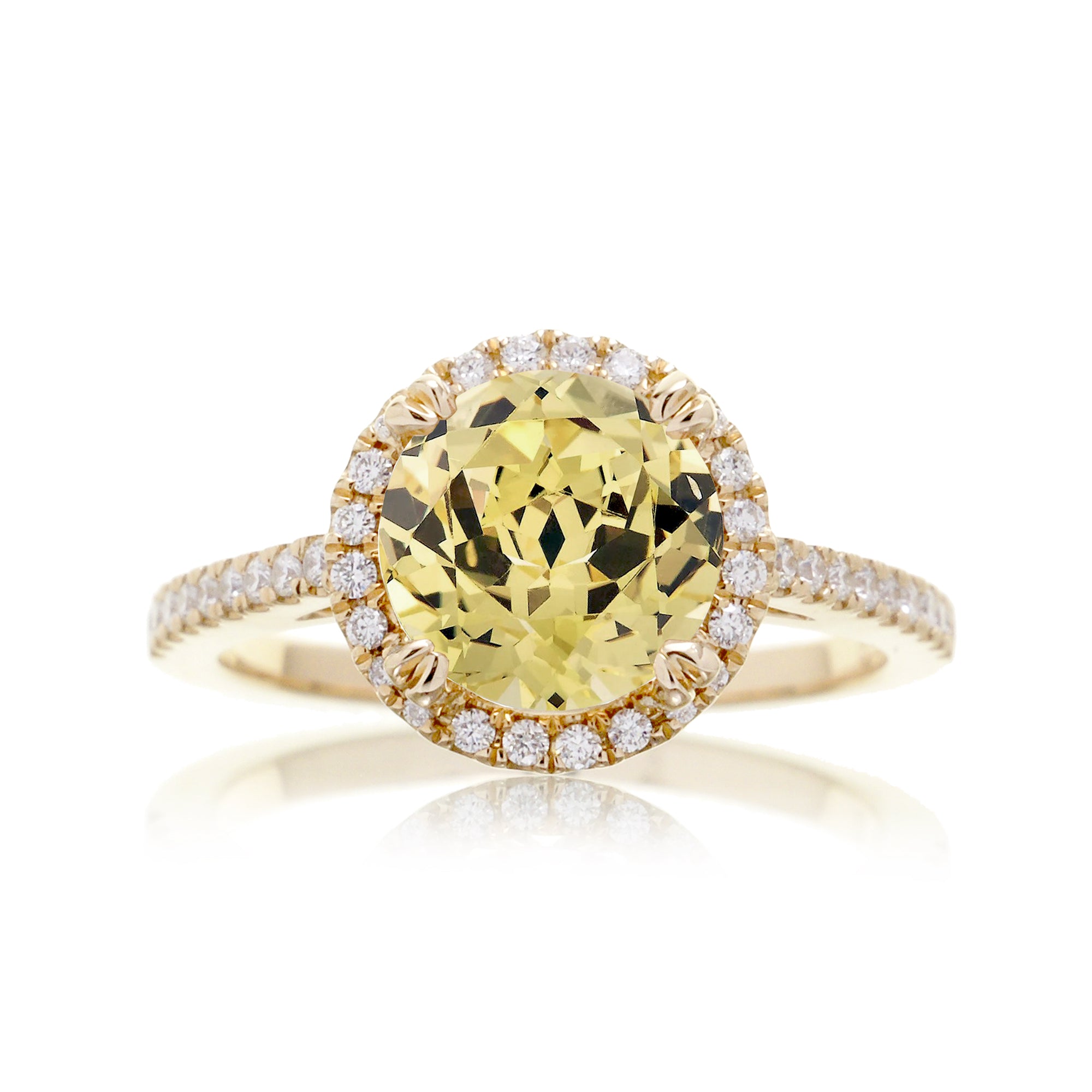 Round yellow sapphire ring the signature yellow gold