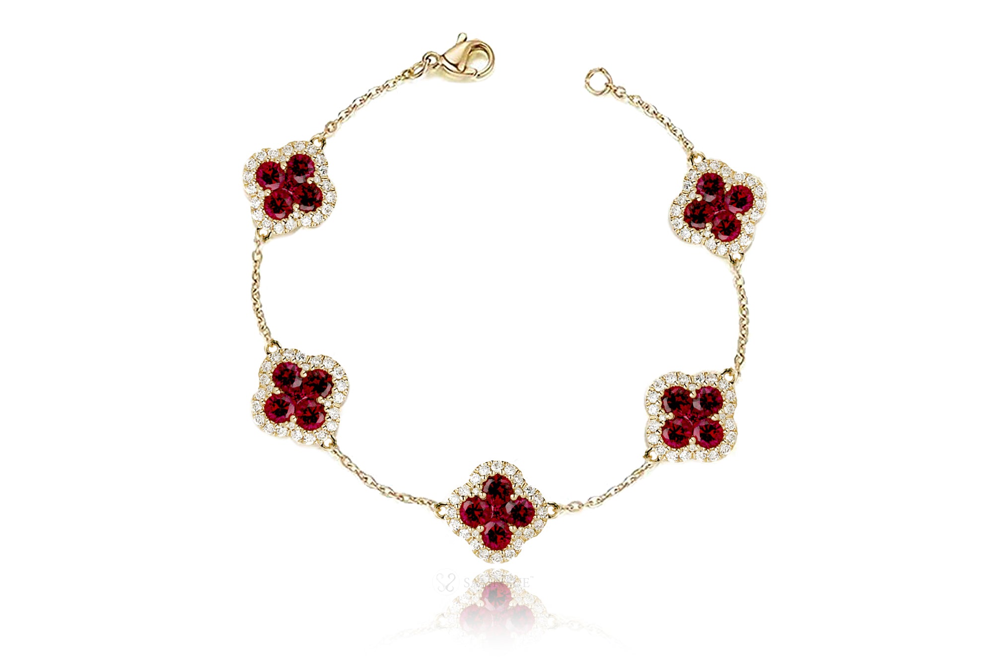 Lucky Clover Classic Gigi Baby Pink diamond Bracelet, Yellow Gold, 6.7 –  Gigi Clozeau - Jewelry