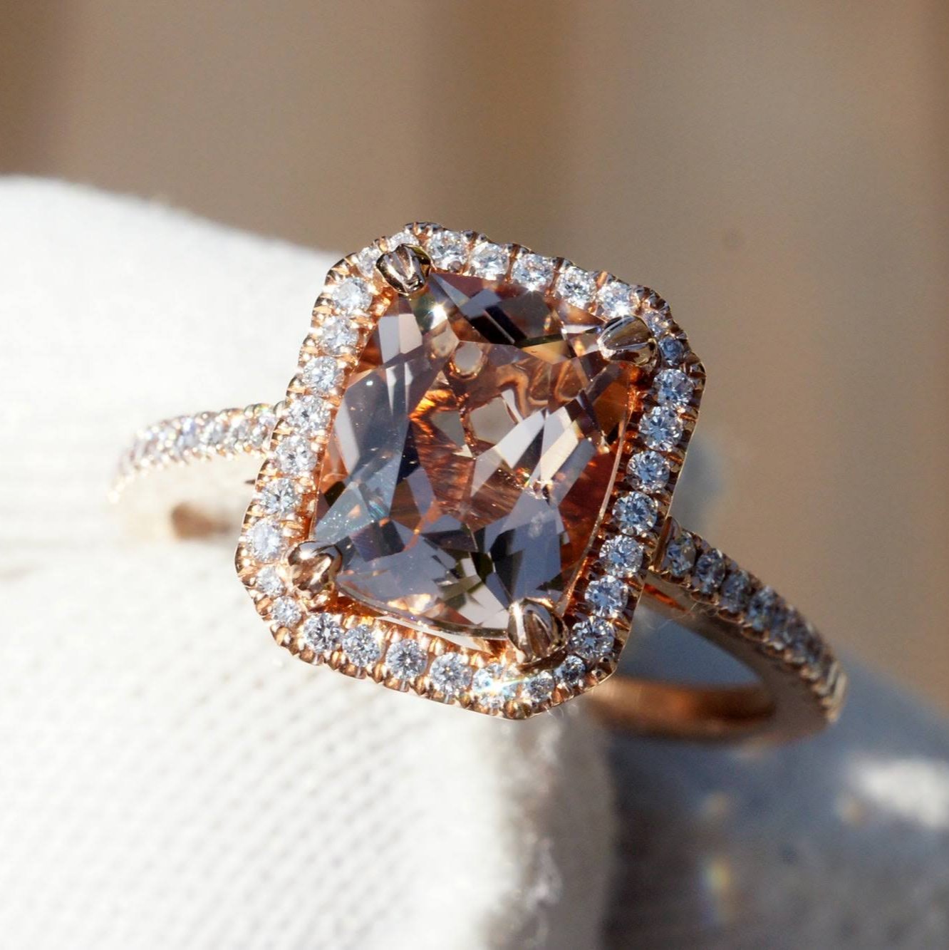 9ct rose gold morganite on sale ring