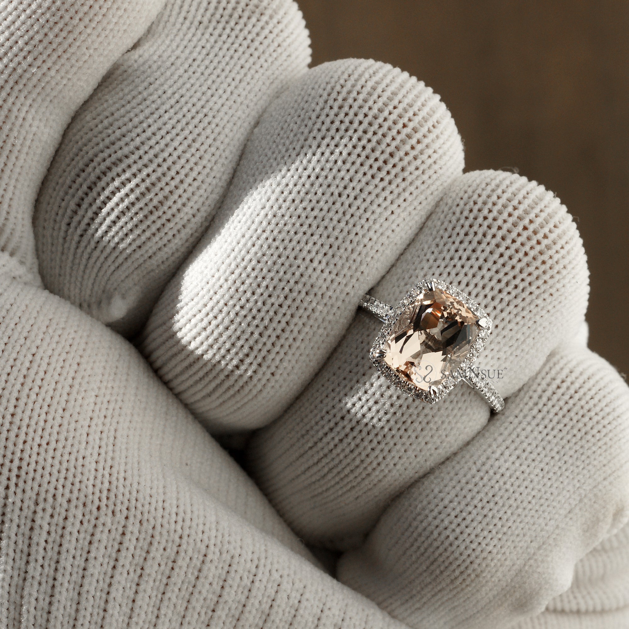 The Signature Cushion Morganite Ring (10x8mm)