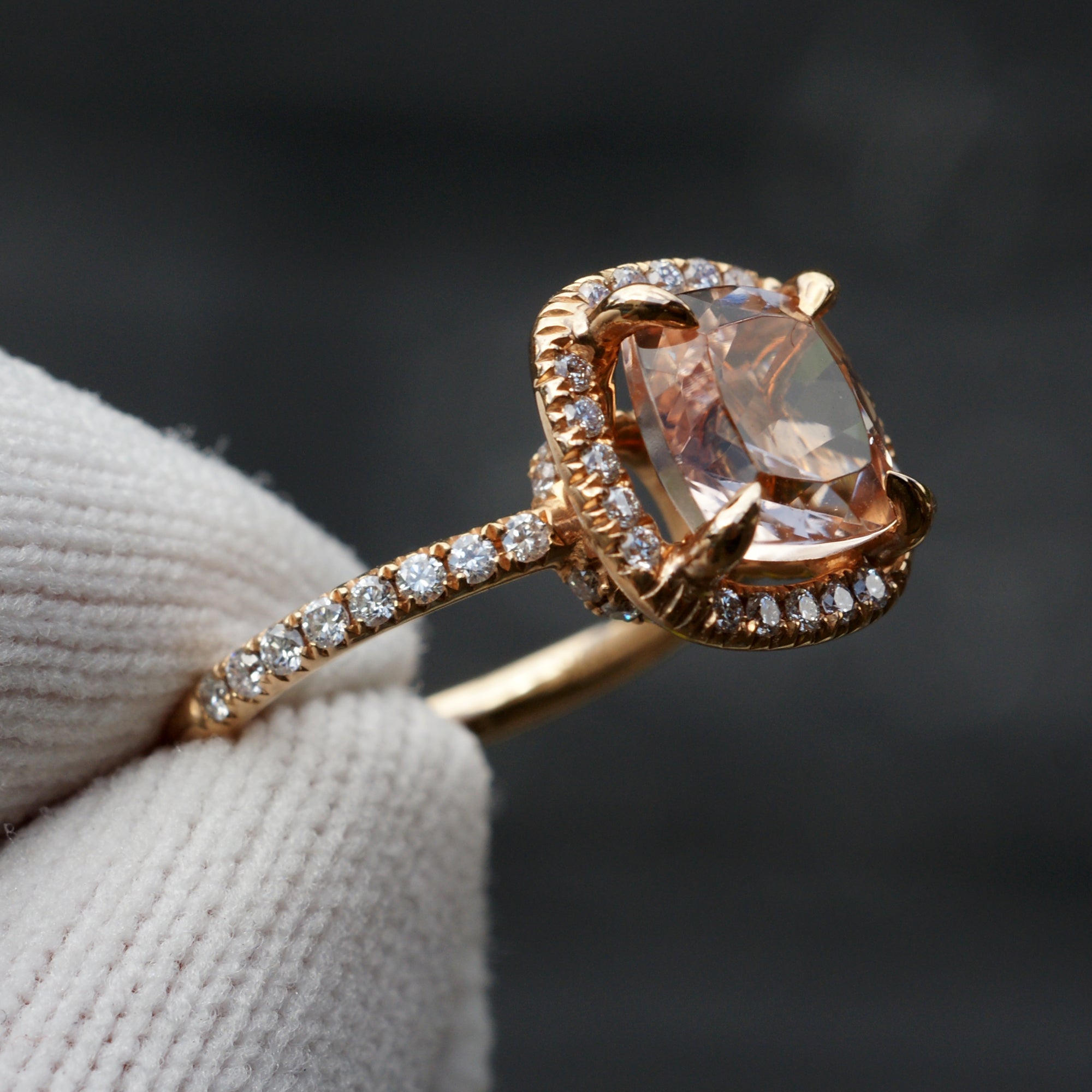 Square clearance morganite ring