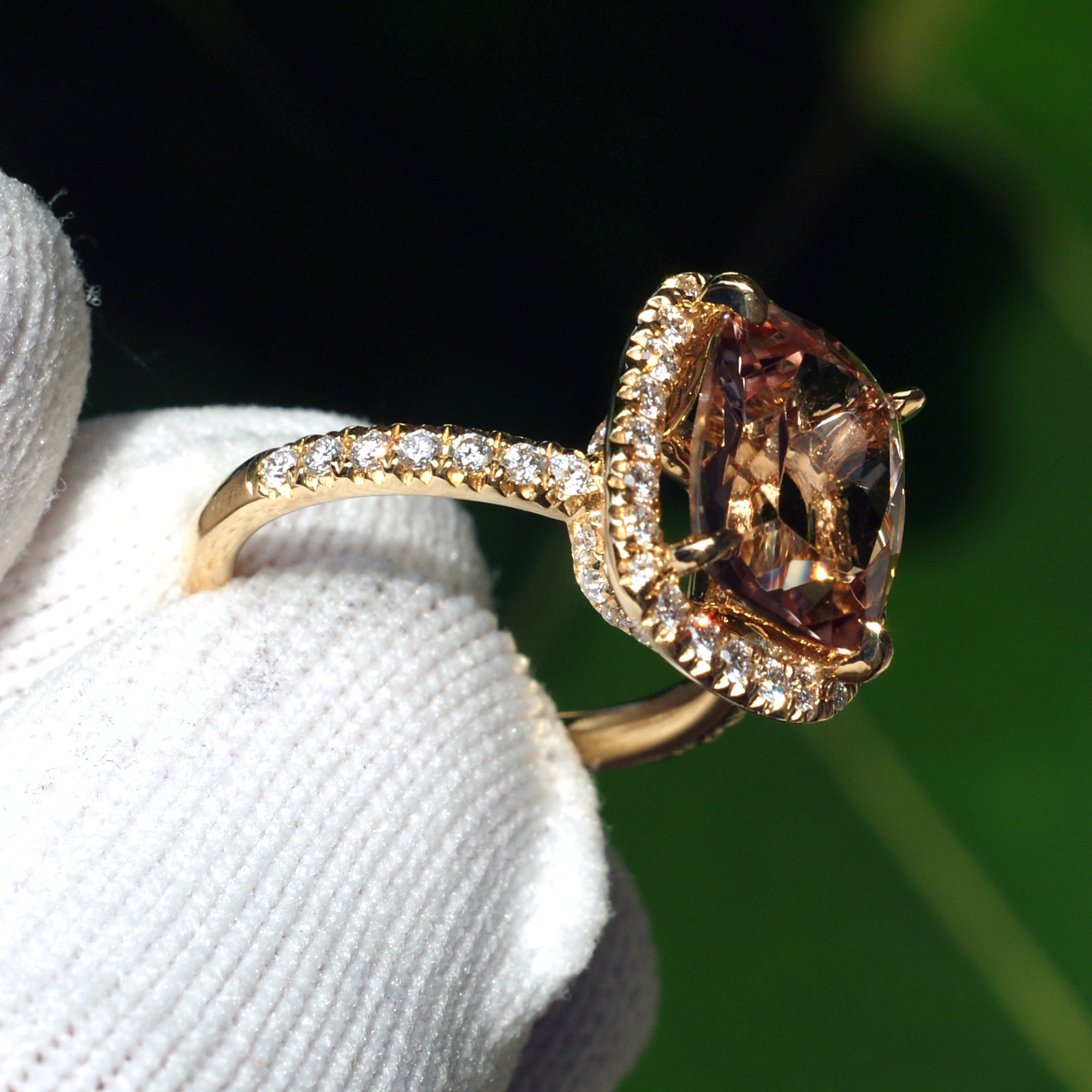 Morganite with store yellow gold