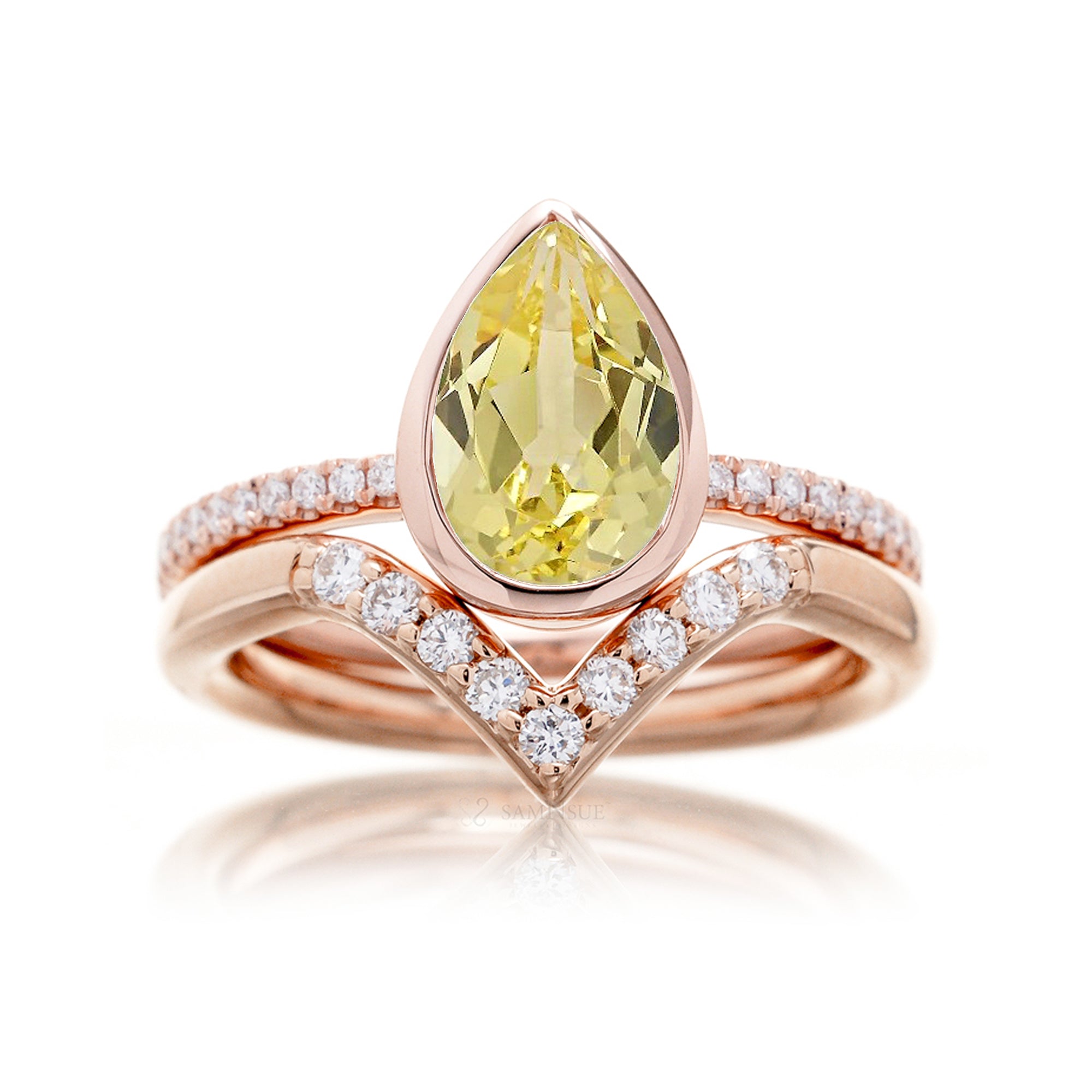 The Beverly Pear Yellow Sapphire Ring