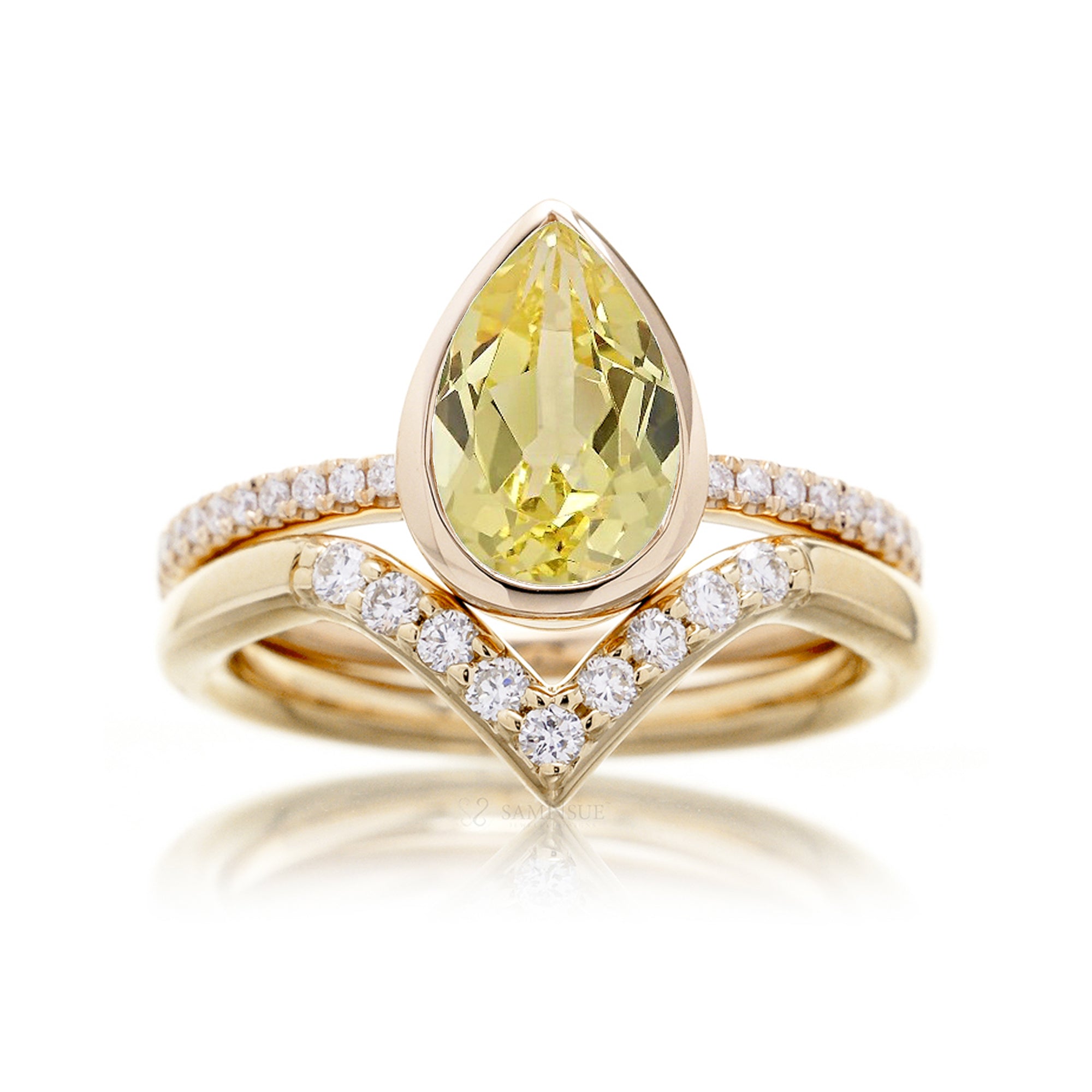 The Beverly Pear Yellow Sapphire Ring