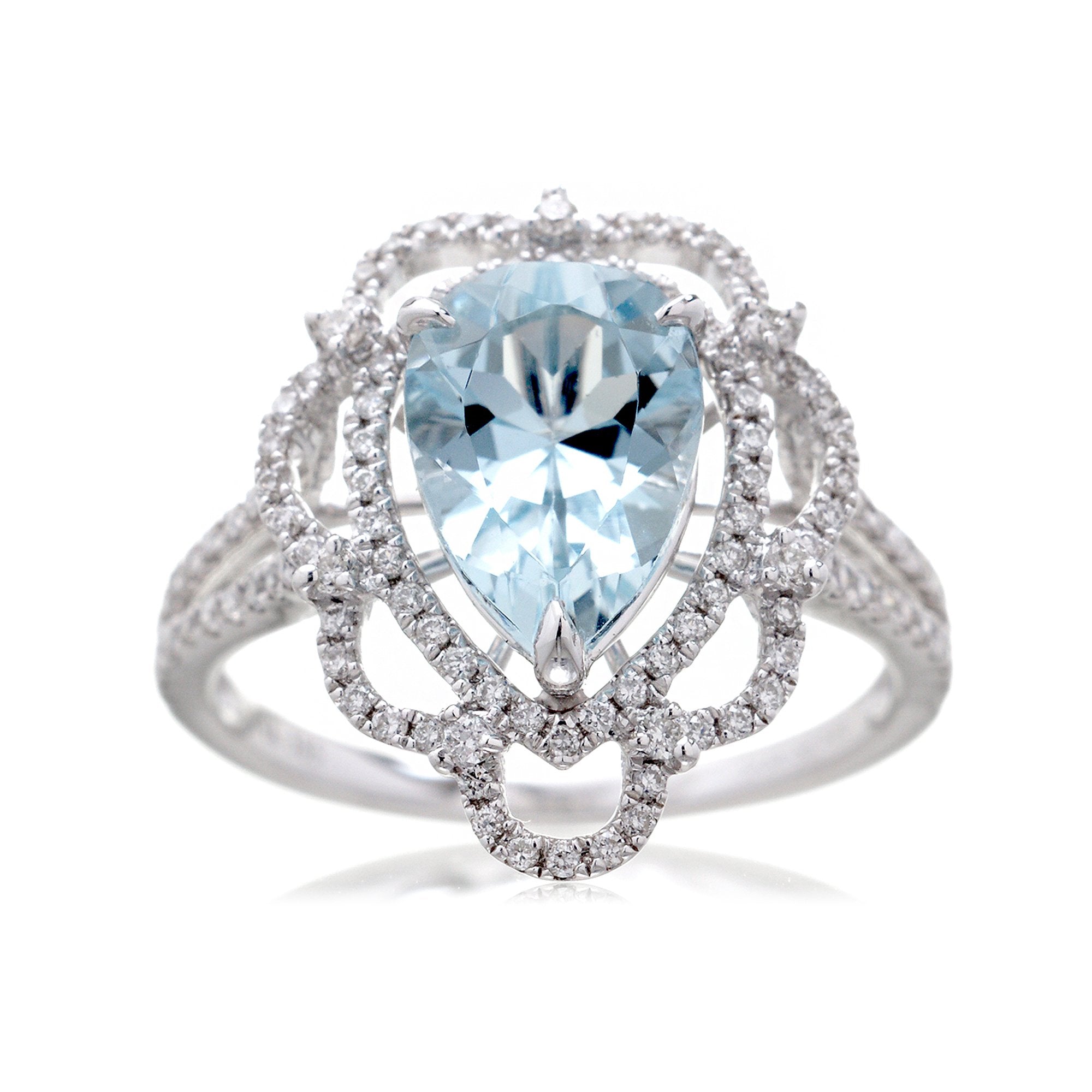 The Anastasia Pear Cut Aquamarine Ring