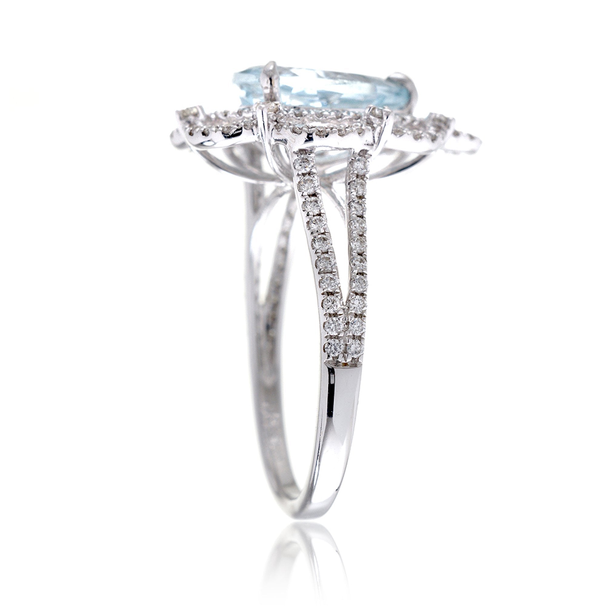 The Anastasia Pear Cut Aquamarine Ring