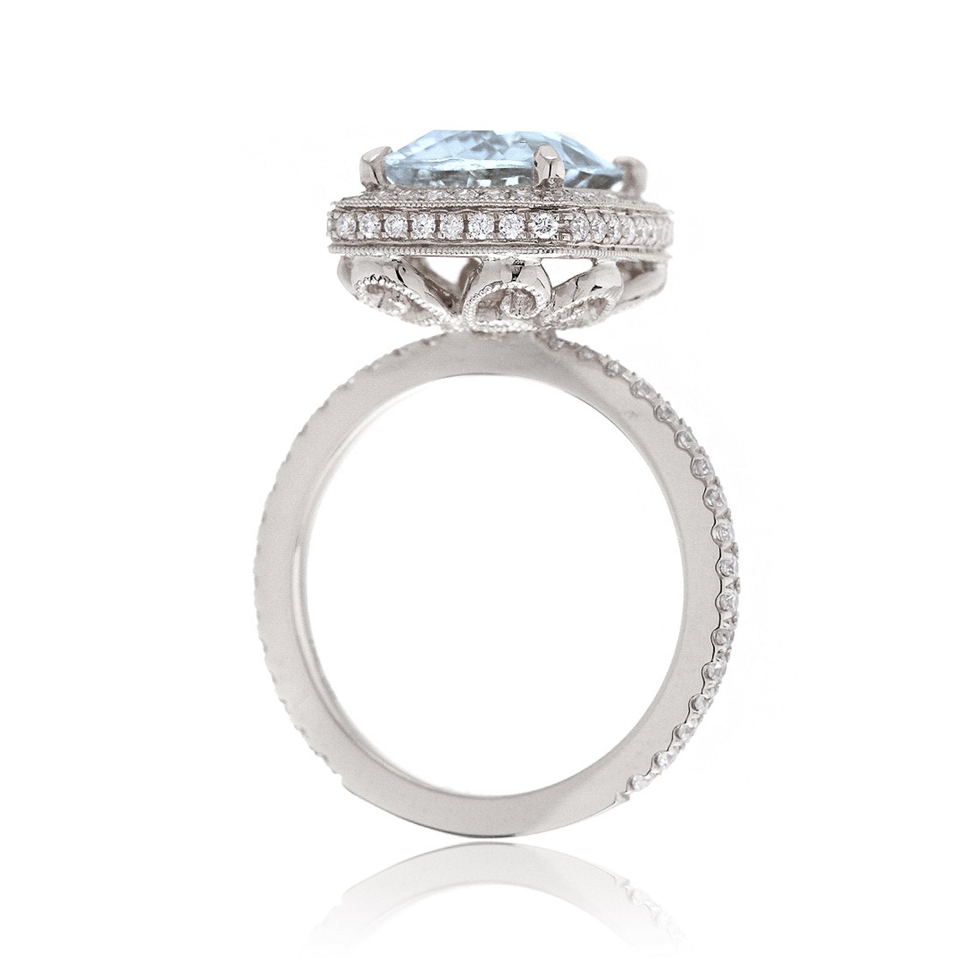 The Camila Cushion Cut Aquamarine Ring