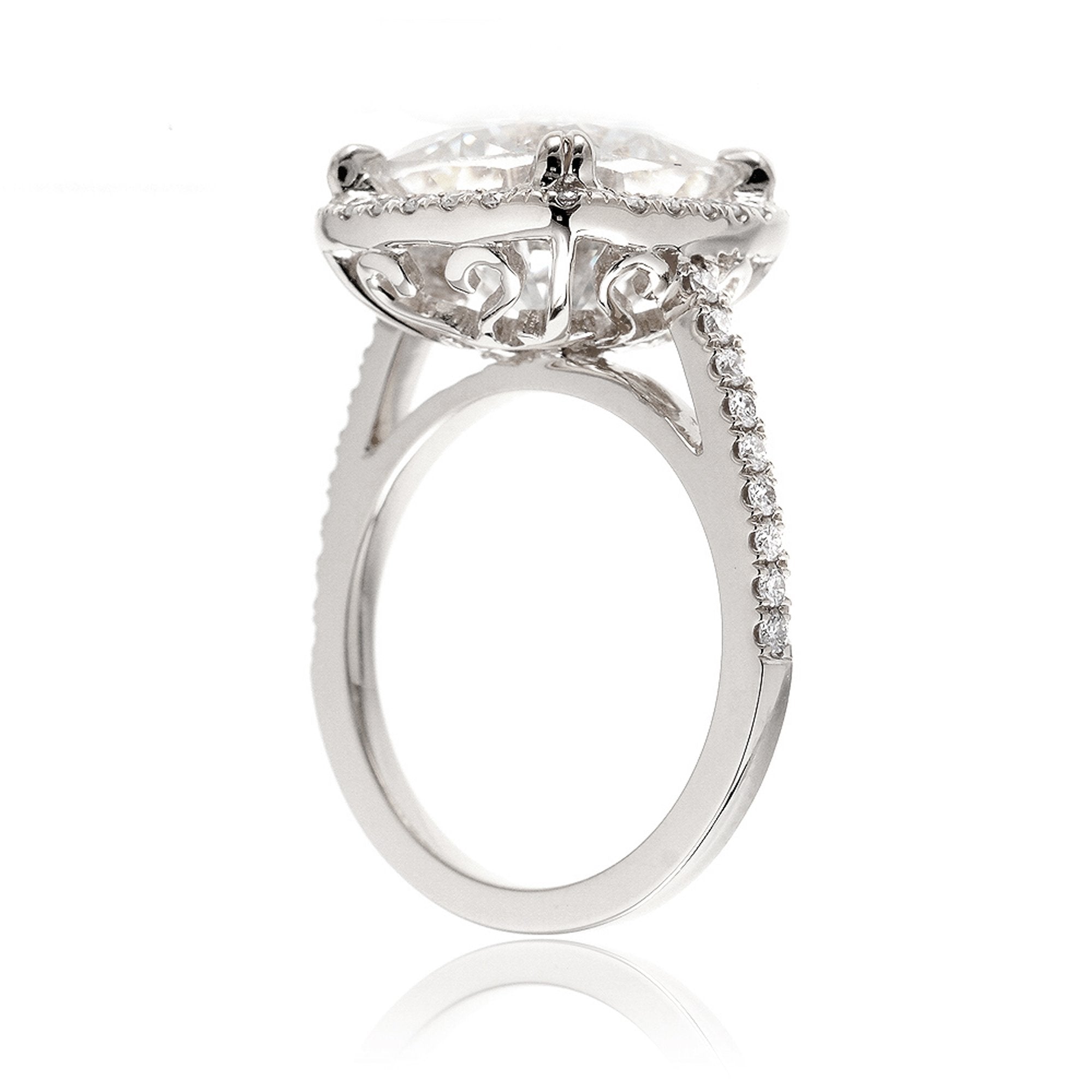 The Signature Curved Cushion Halo Moissanite Ring