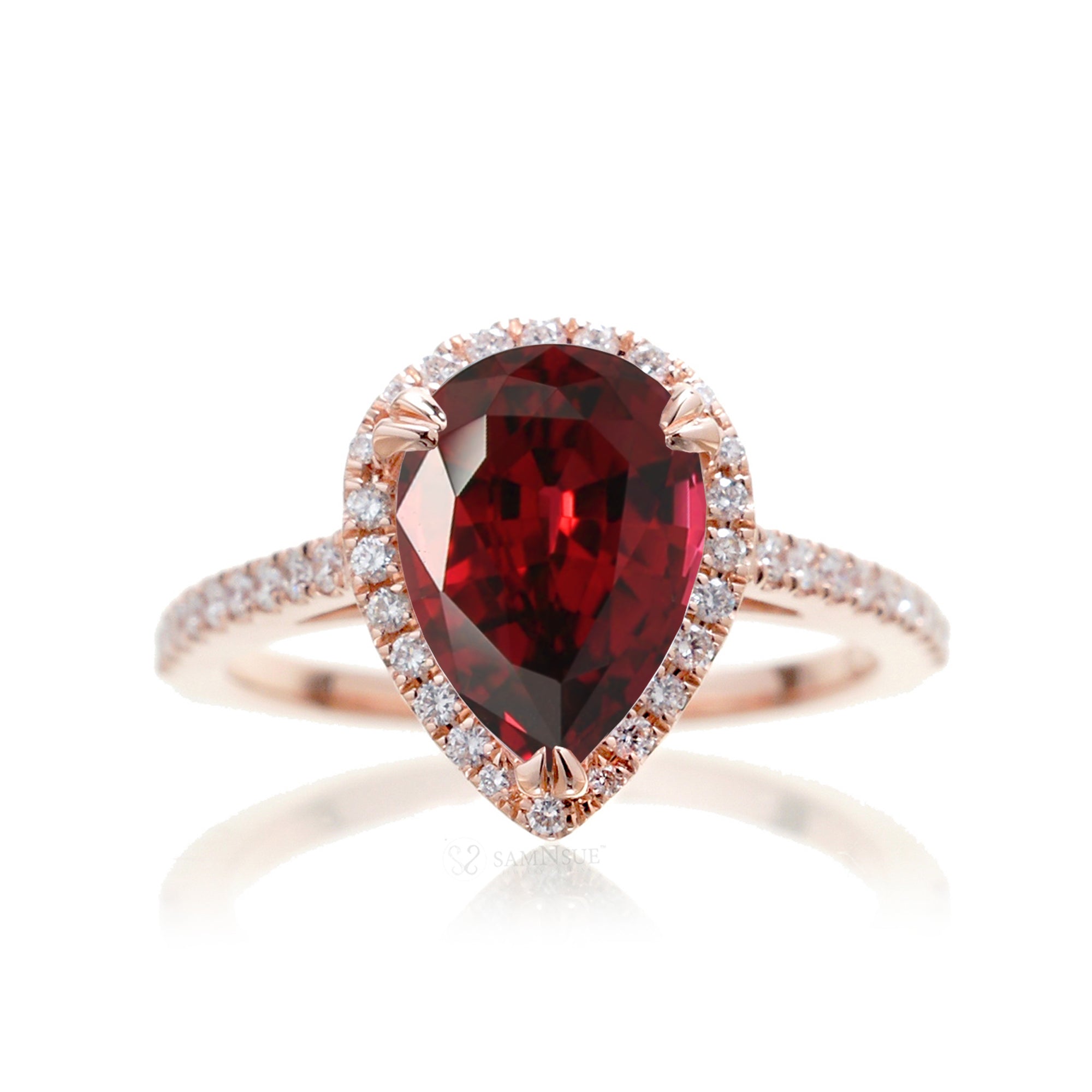 The Signature Pear Ruby Ring