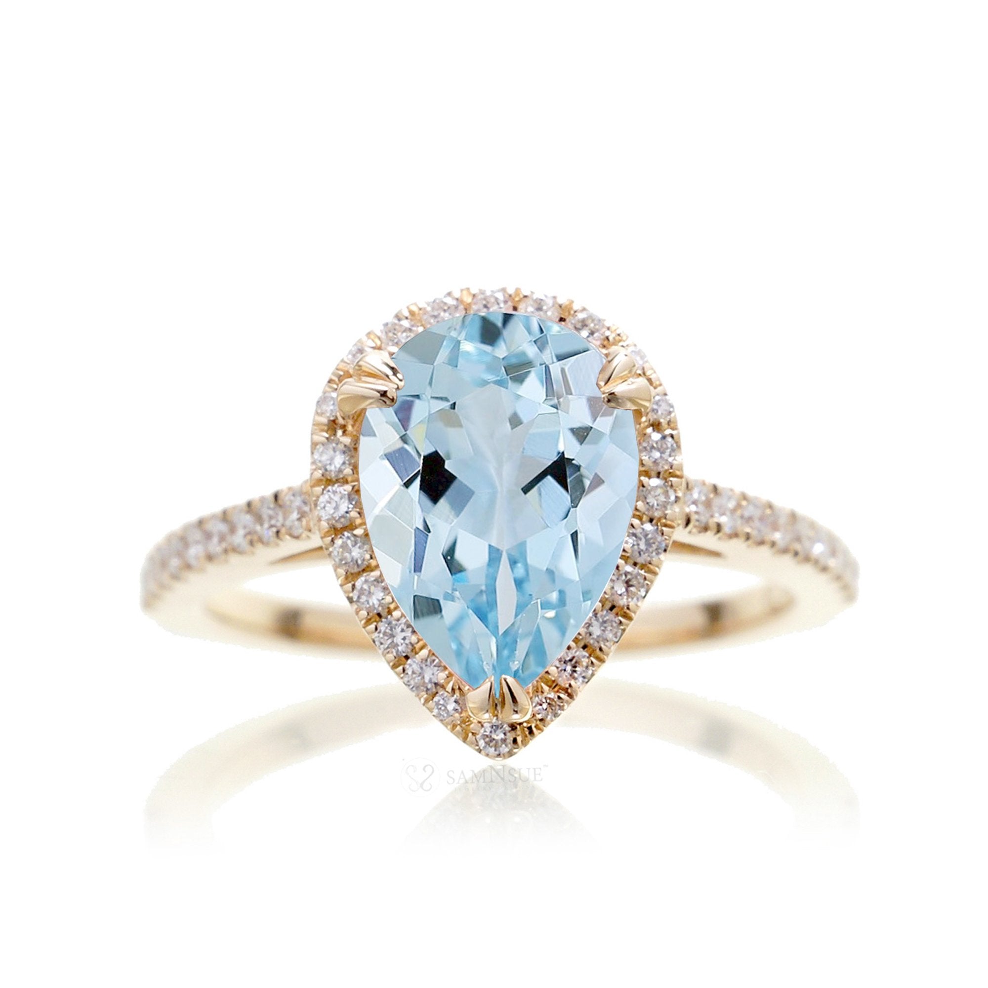 The Signature Pear Aquamarine Ring