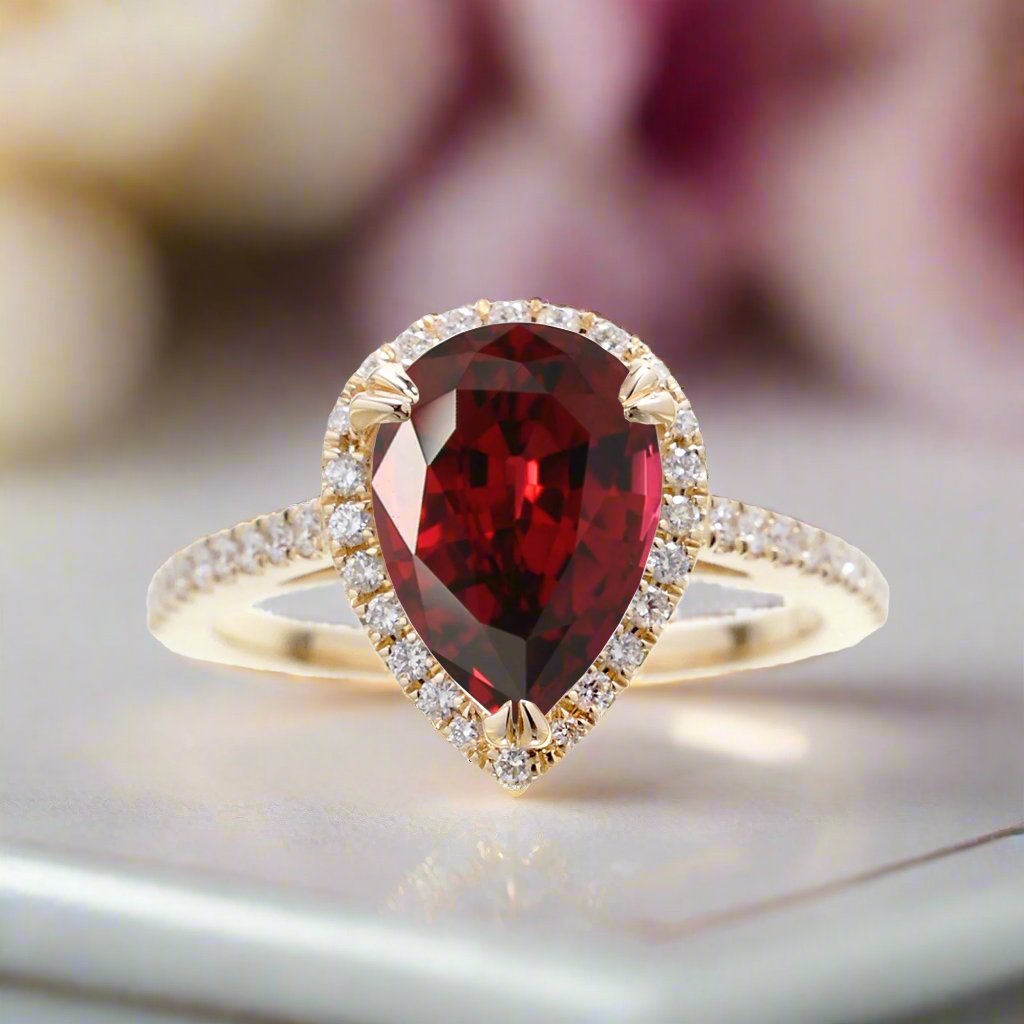 The Signature Pear Ruby Ring