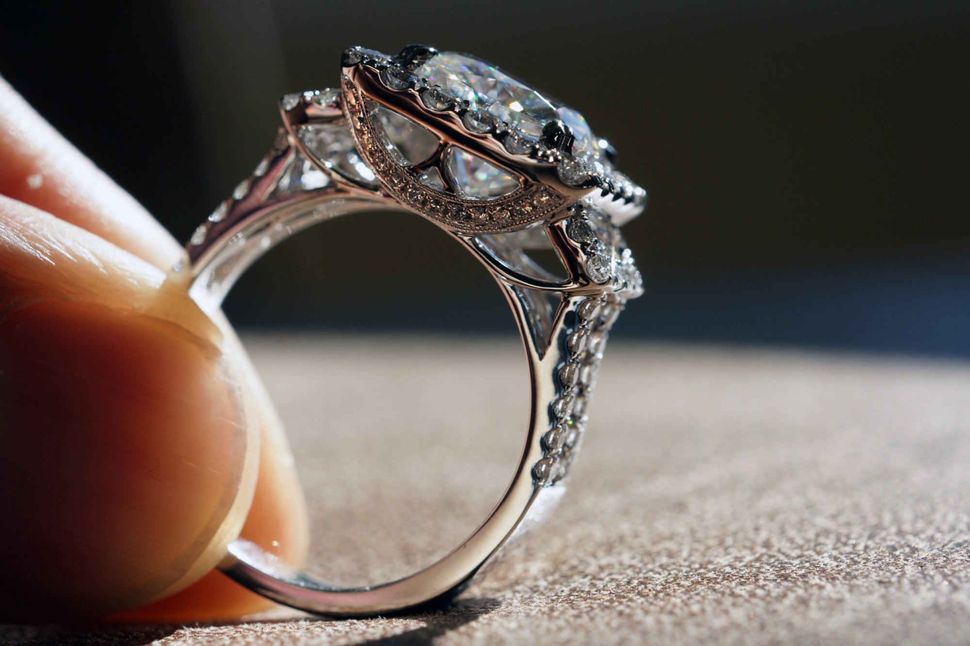 Cushion moissanite sale engagement ring