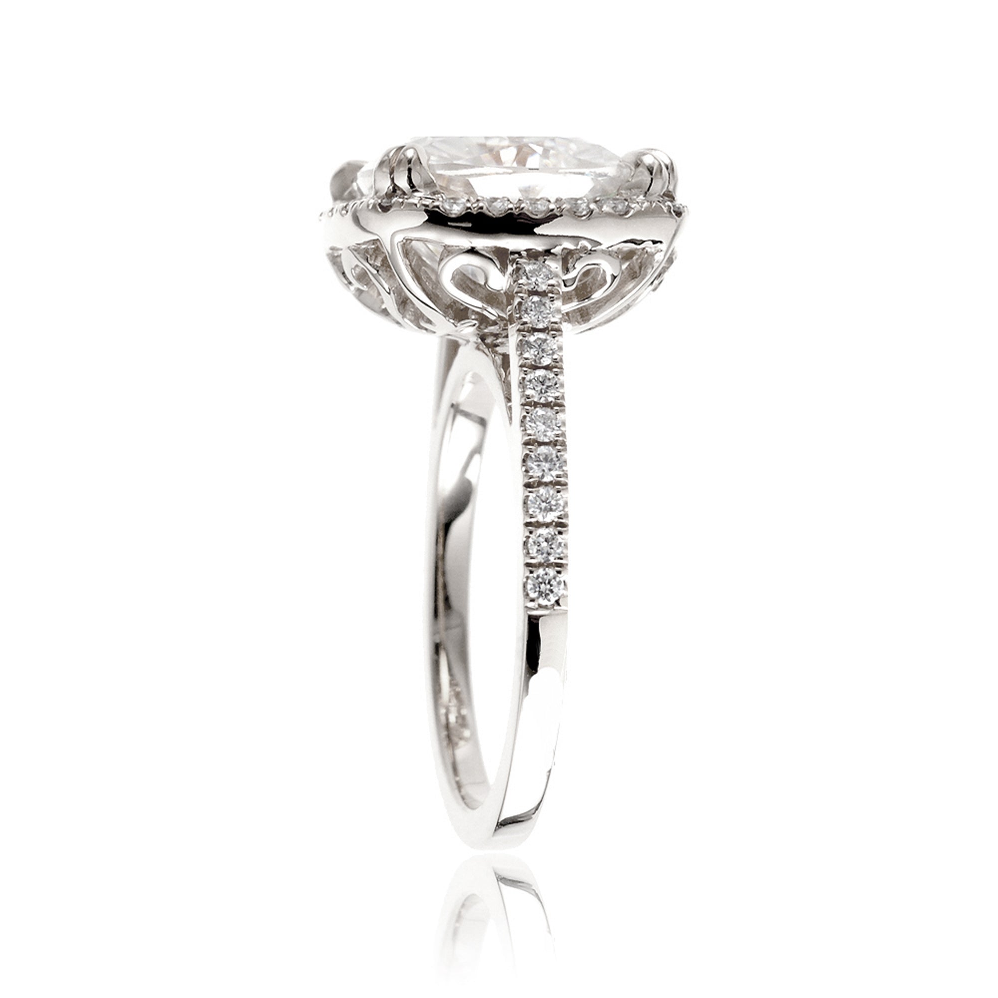 The Signature Cushion Square Halo Moissanite Ring