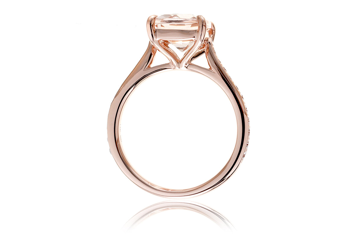 Oval Morganite Solitaire Engagement Ring | The Emily With Diamond Options