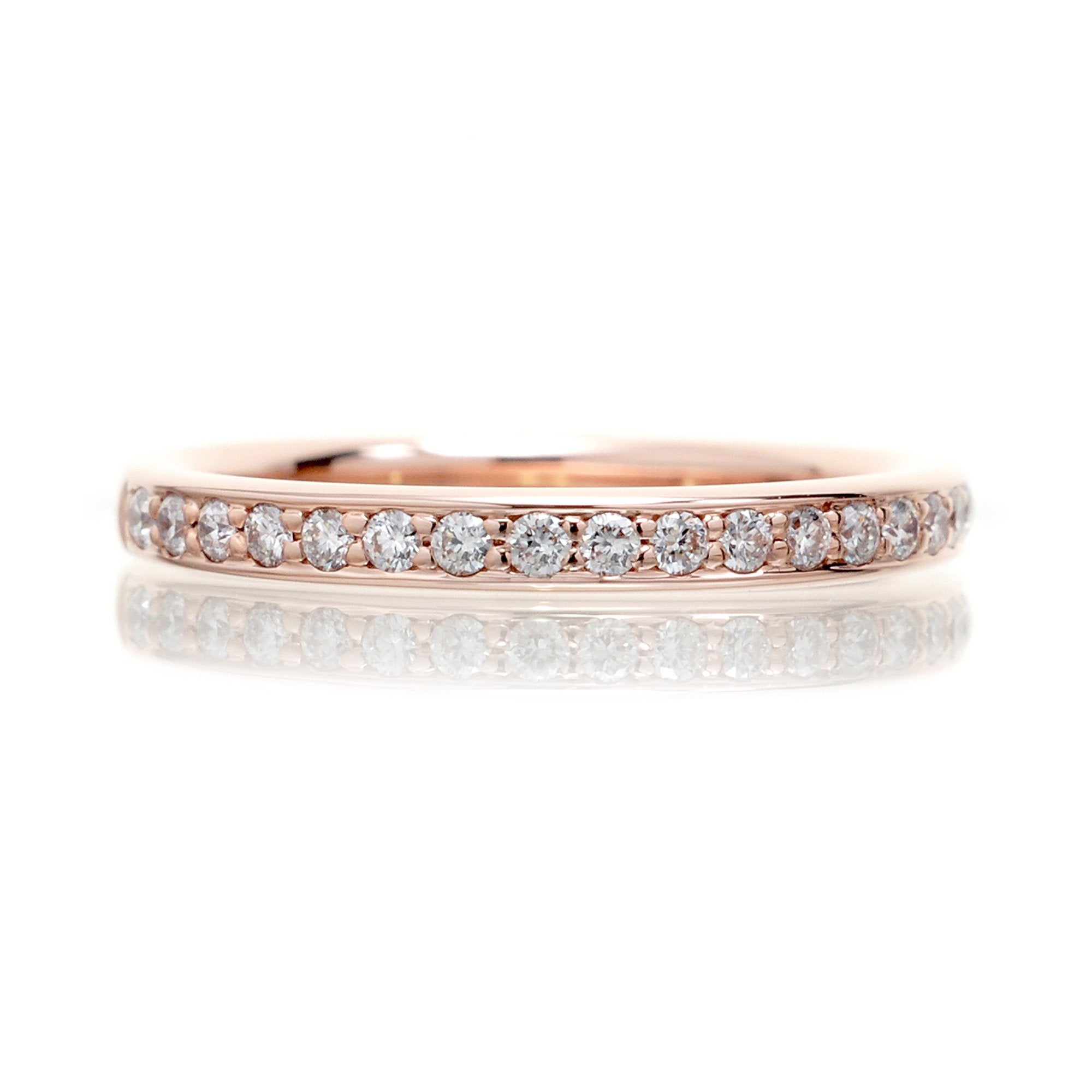 The Emily diamond wedding band in rose gold
