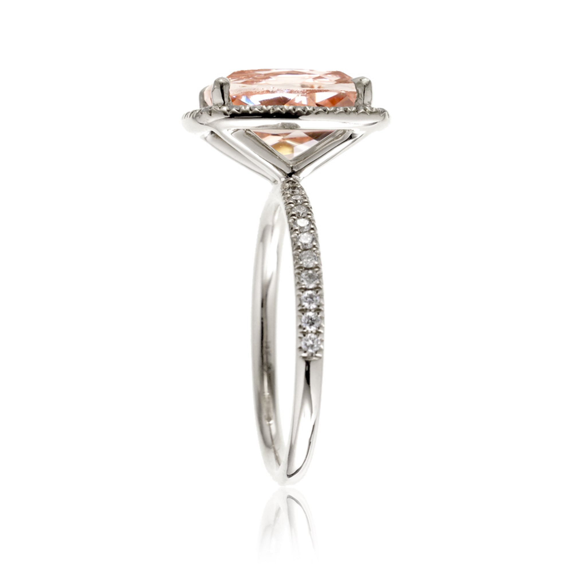 The Caitlin Cushion Morganite Ring