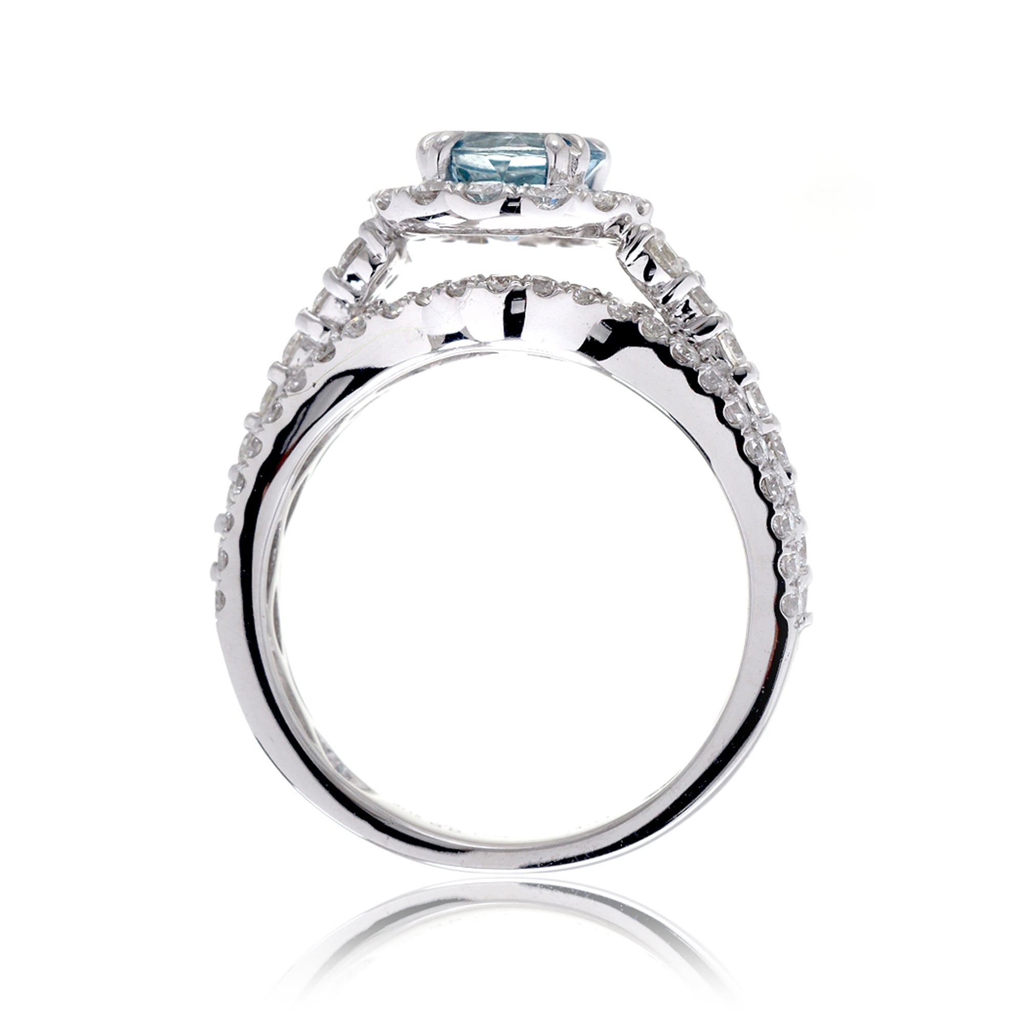 The Isabella Round Cut Aquamarine Ring