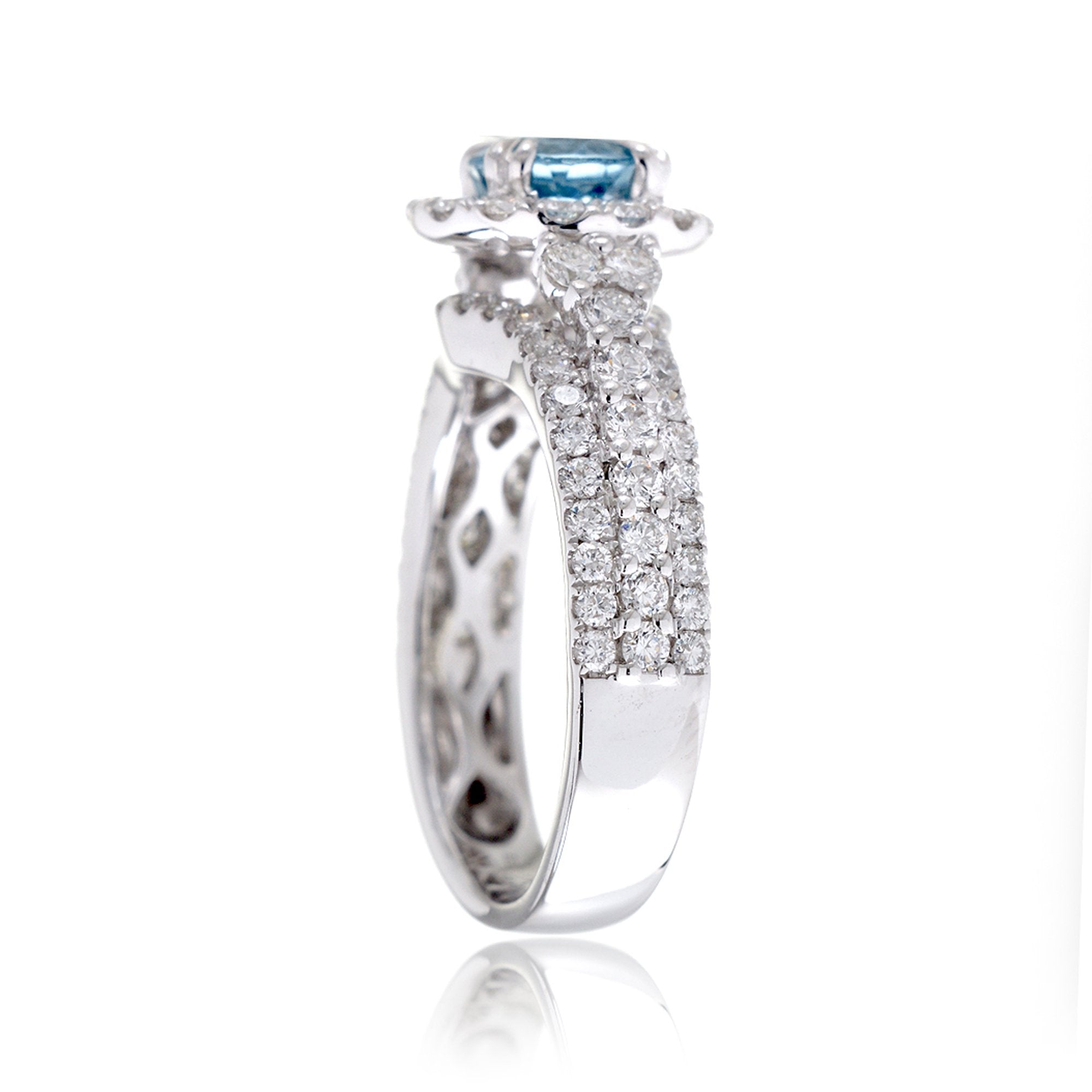 The Isabella Round Cut Aquamarine Ring