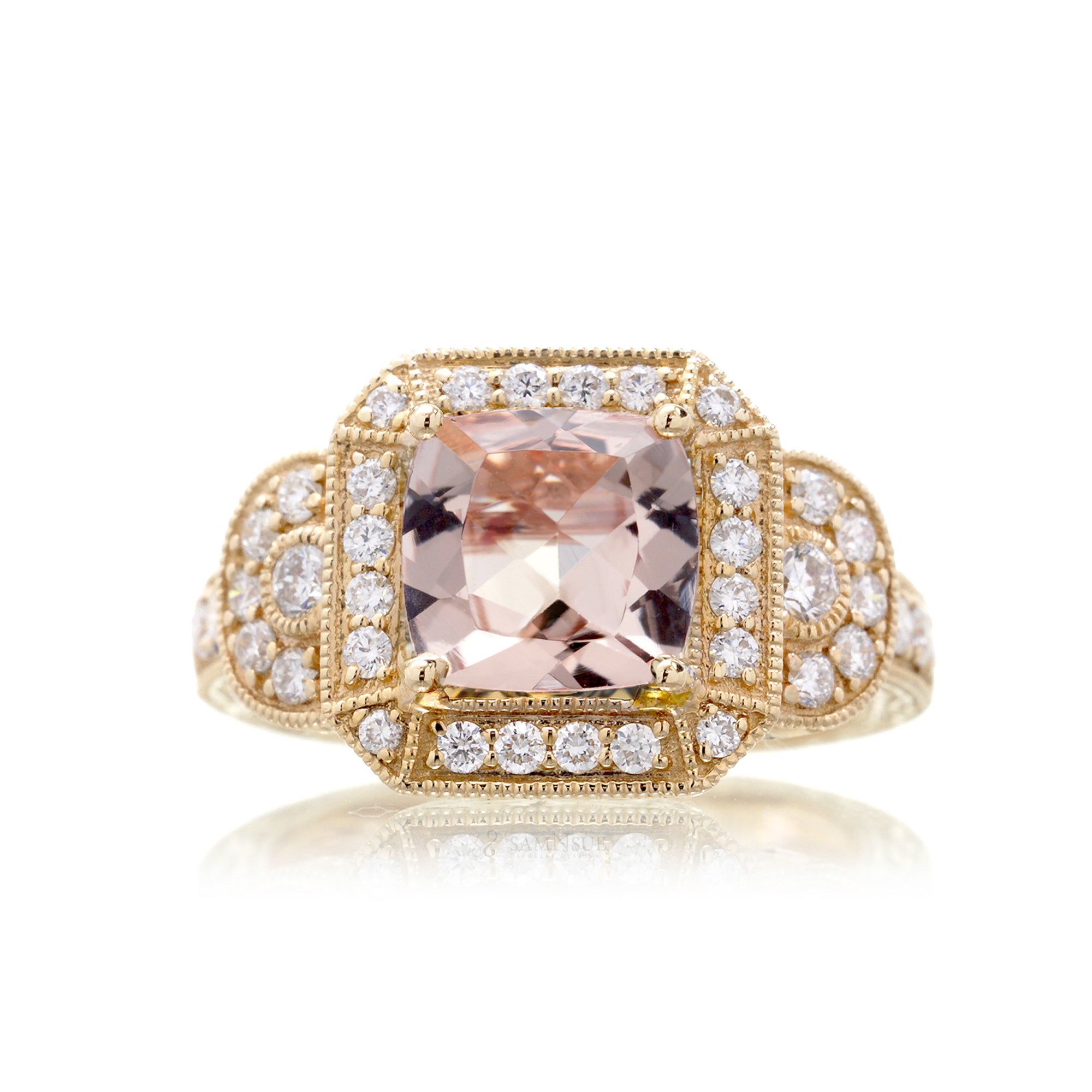 The Louise Cushion Cut Morganite Ring