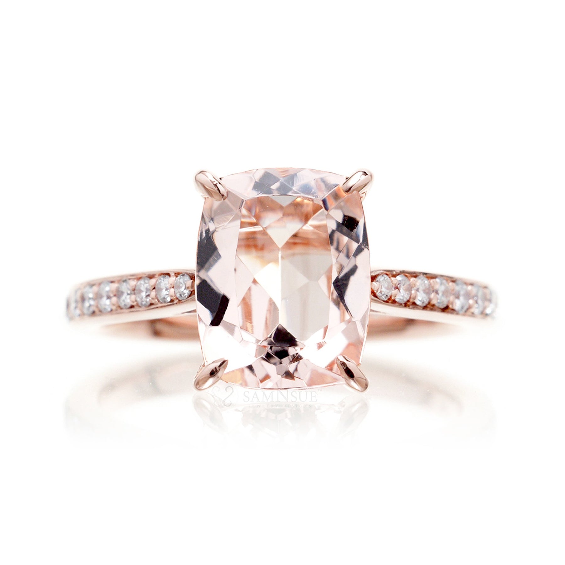 The Emily Cushion Morganite Engagement Ring