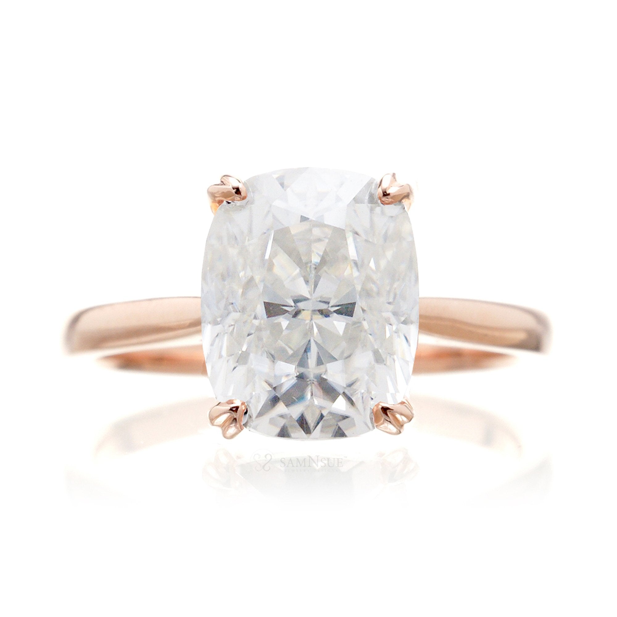 The Emily Solitaire Cushion Moissanite Ring