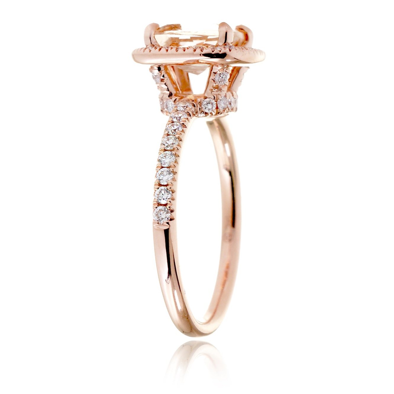 The Drenched Square Cushion Morganite Ring