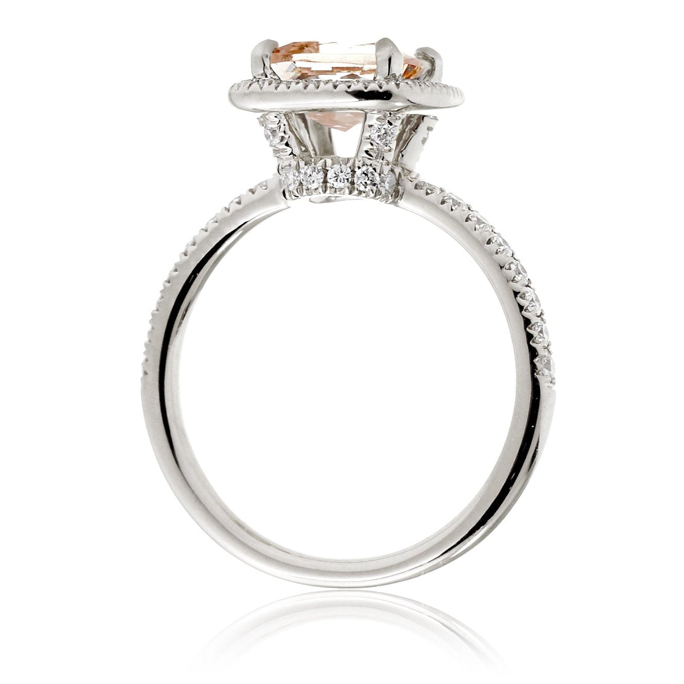 The Drenched Square Cushion Morganite Ring