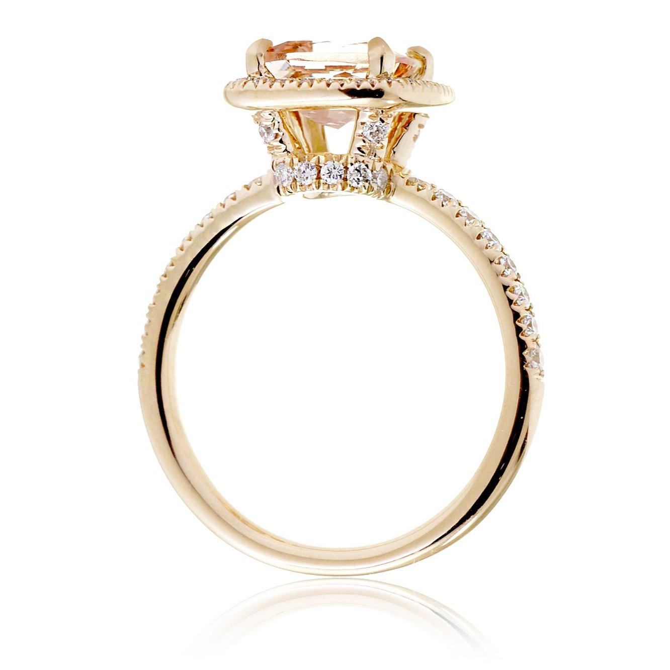 The Drenched Square Cushion Morganite Ring