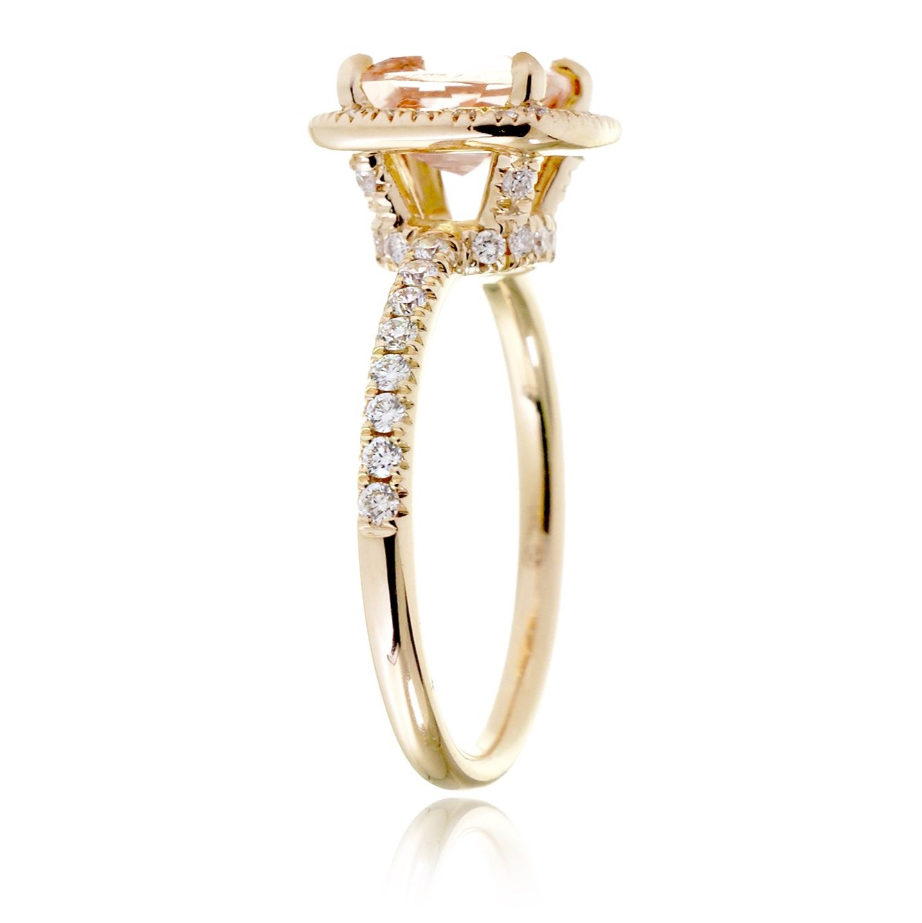 The Drenched Square Cushion Morganite Ring