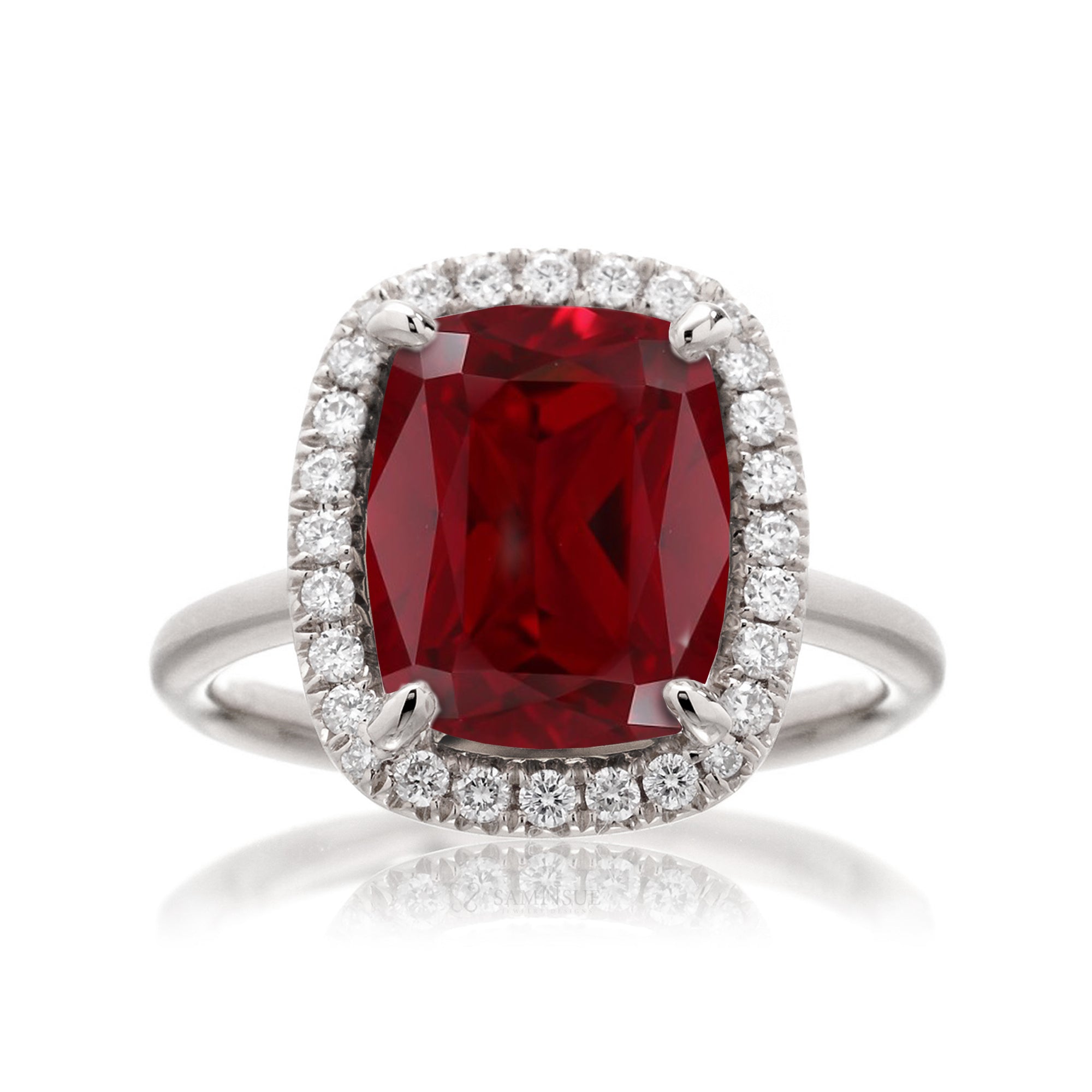 Lab created ruby wedding on sale rings