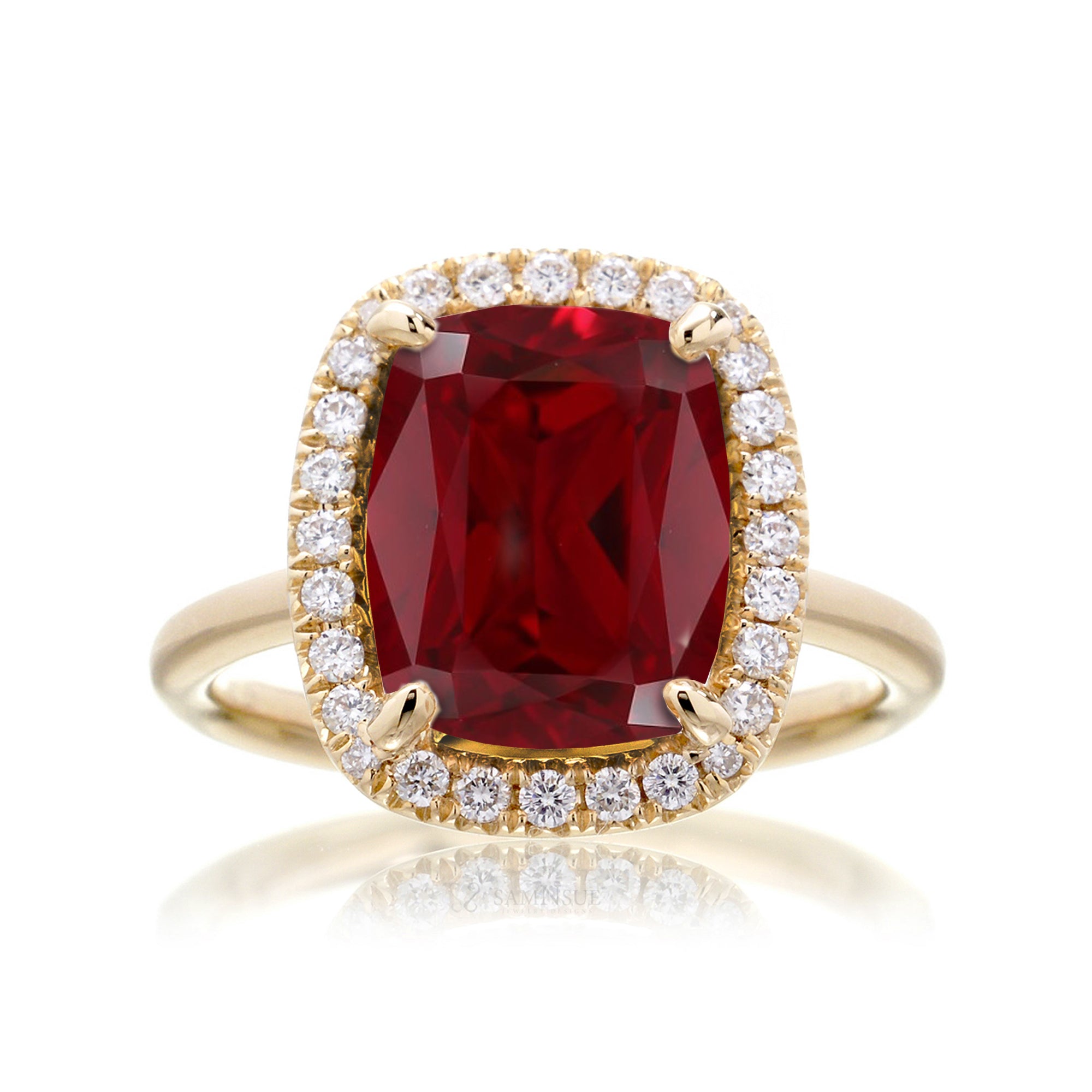 Cushion on sale ruby ring