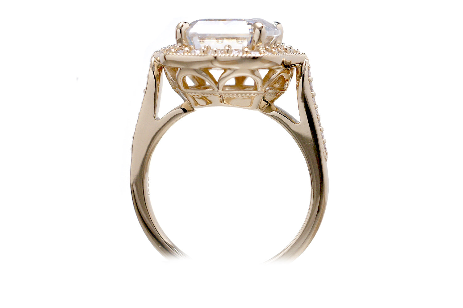 The Genevieve Emerald Cut Moissanite Ring