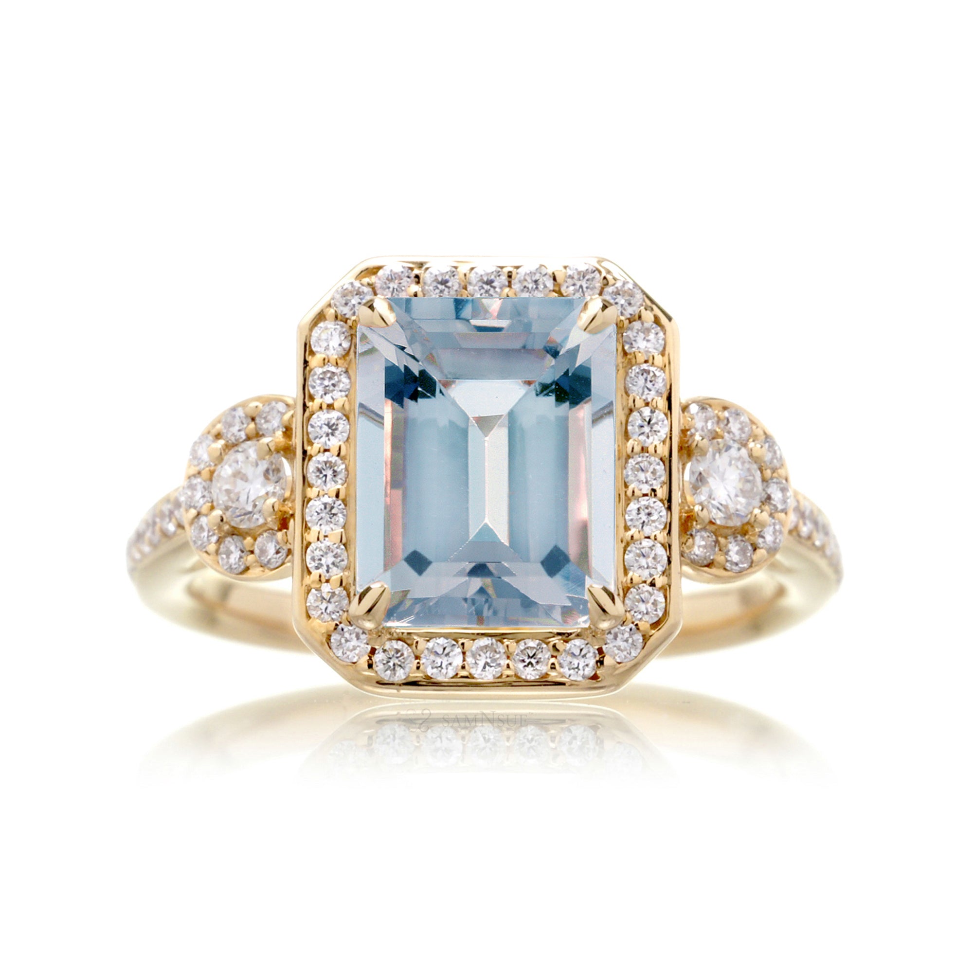 The Nancy Emerald Cut Aquamarine Ring