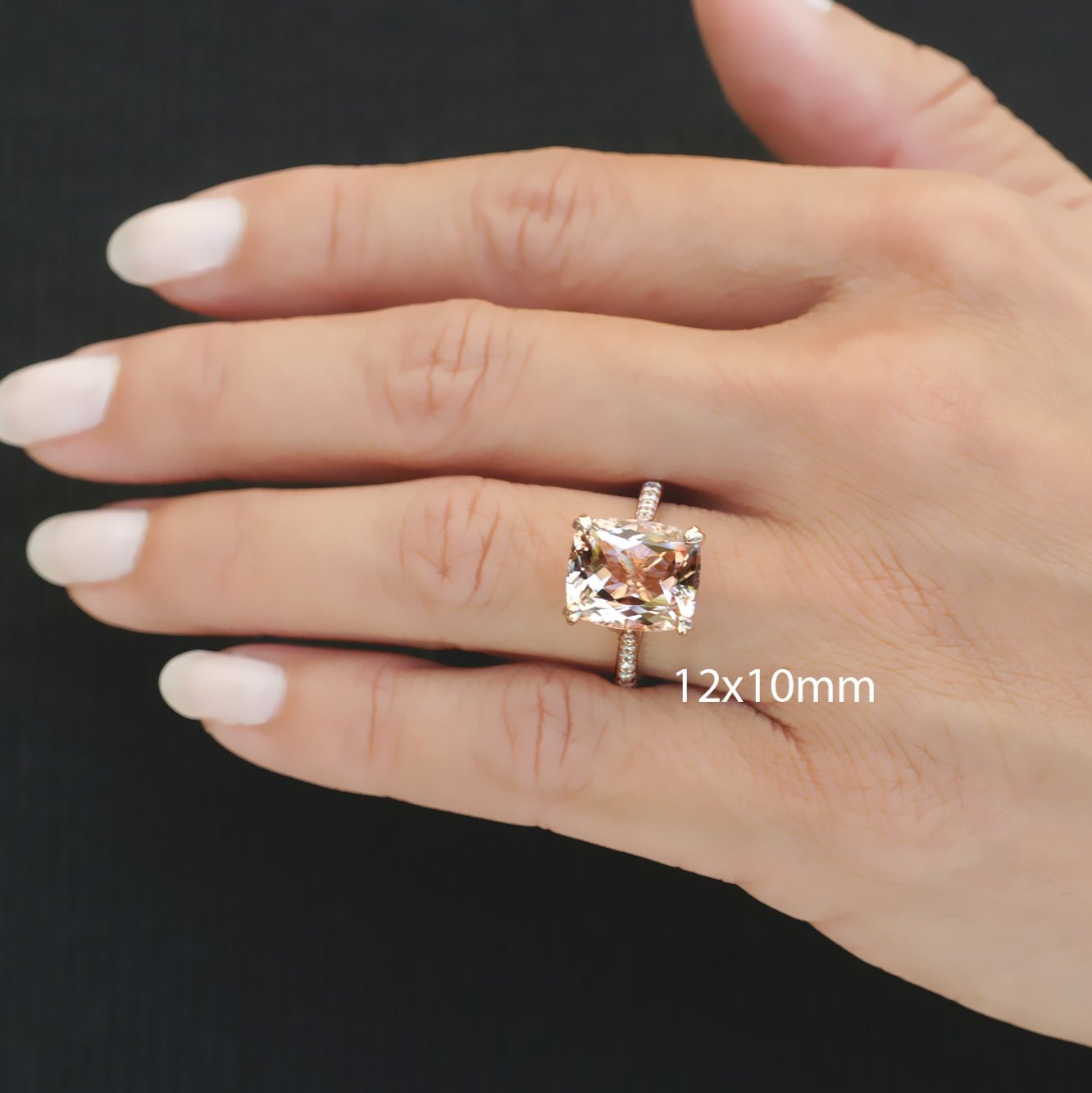 The Emily Cushion Morganite Ring