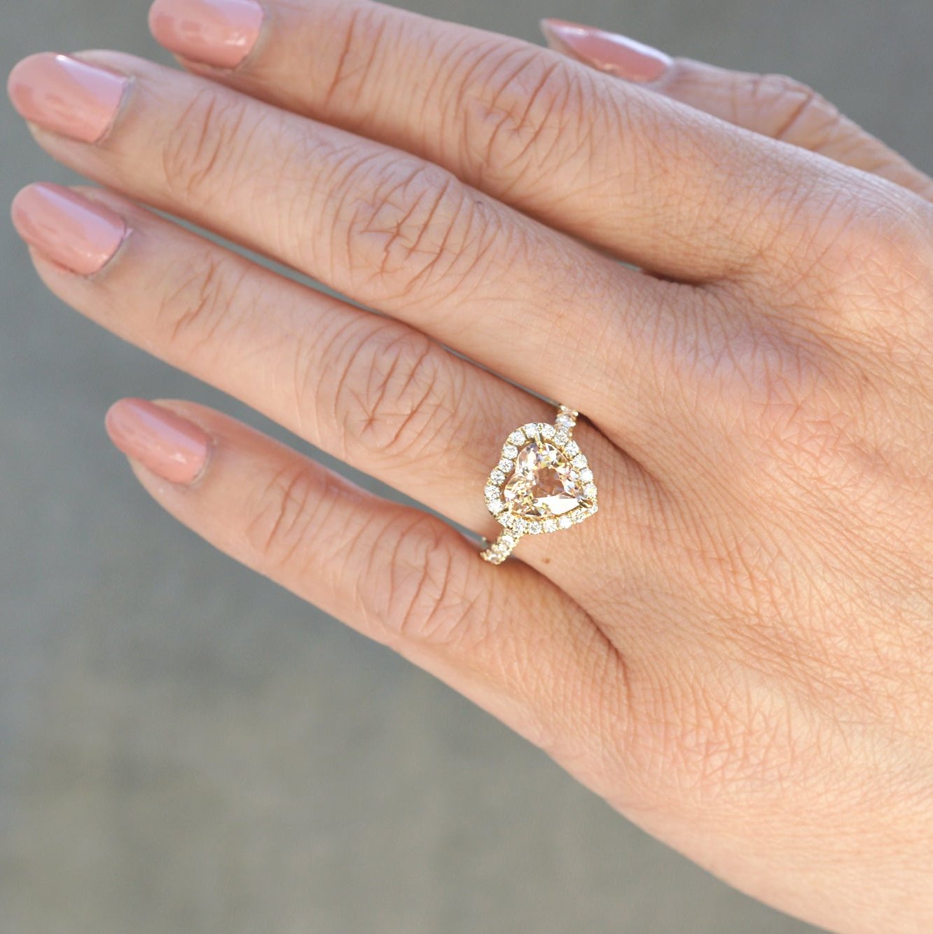 The Drenched Heart Morganite Ring