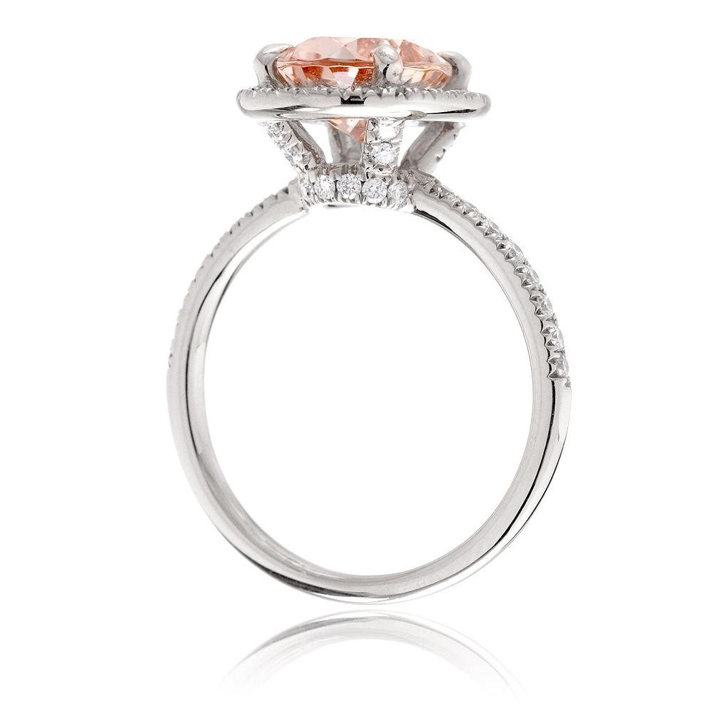 Oval cut morganite engagement ring The Drenched white gold side view